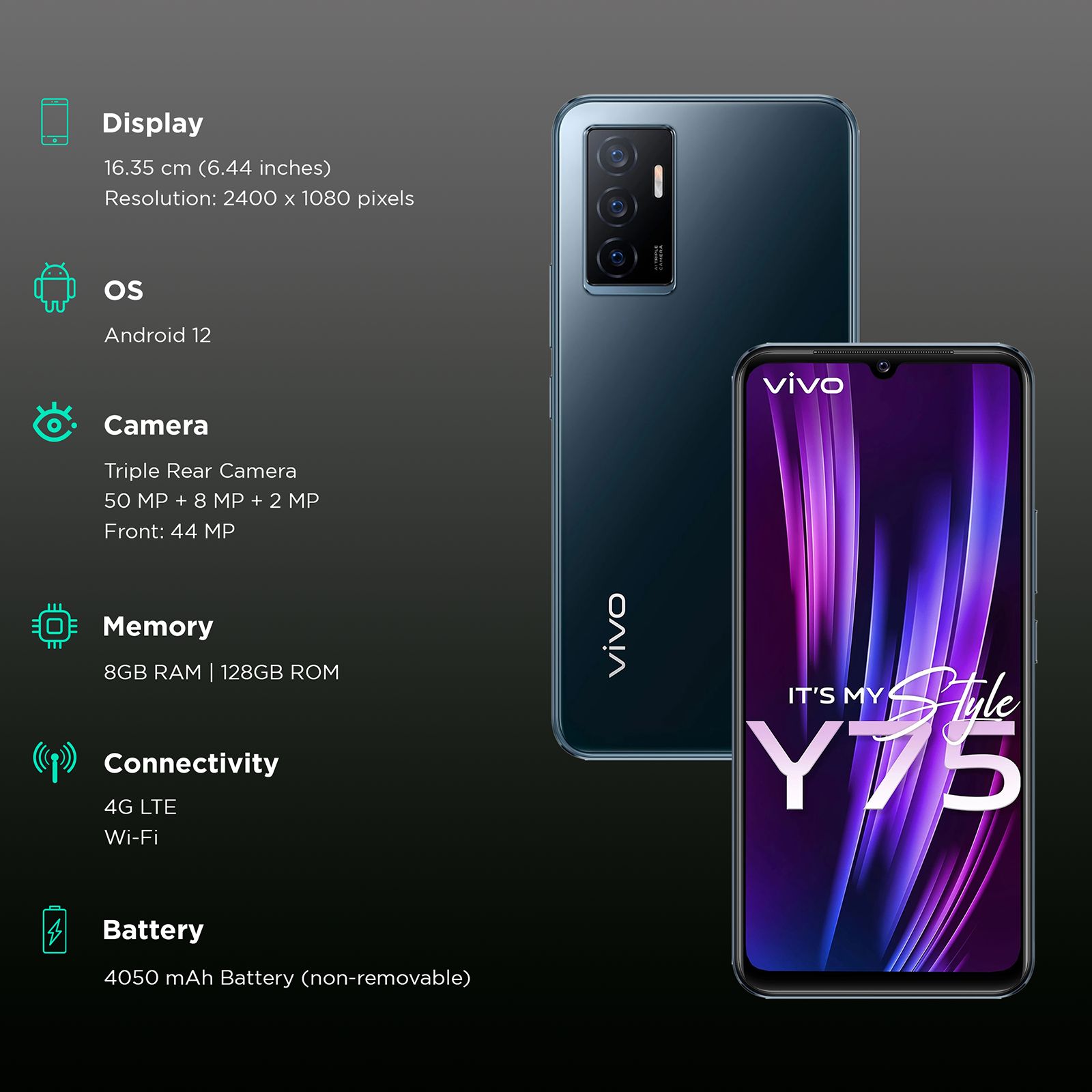 vivo Y75 (8GB RAM, 128GB, Moonlight Shadow) vivo Y75 (8GB RAM, 128GB, Moonlight Shadow)_3