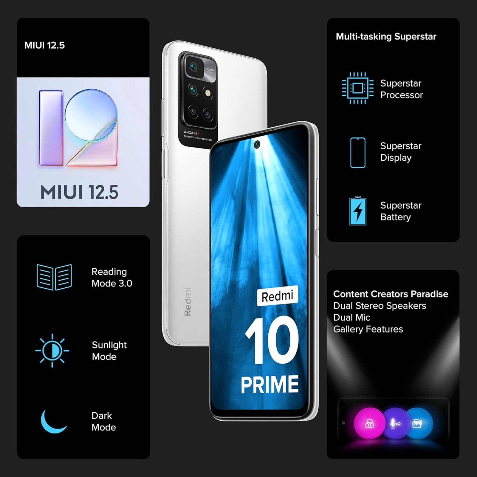Redmi 10 Prime 2022 (4GB RAM, 64GB, Astral White) Redmi 10 Prime 2022 (4GB RAM, 64GB, Astral White)_9
