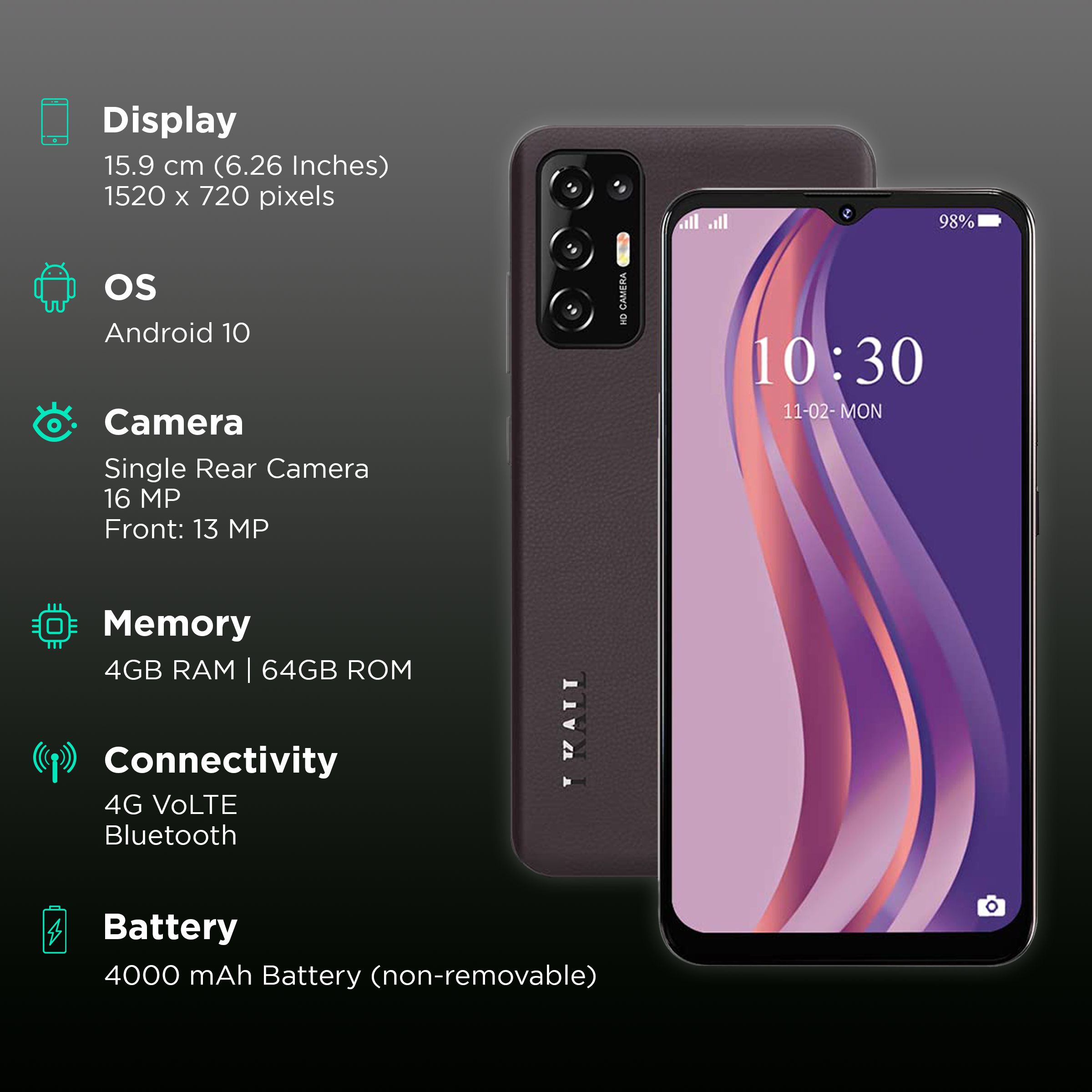 I KALL K525 Pro (4GB RAM, 64GB, Tarnish)_3