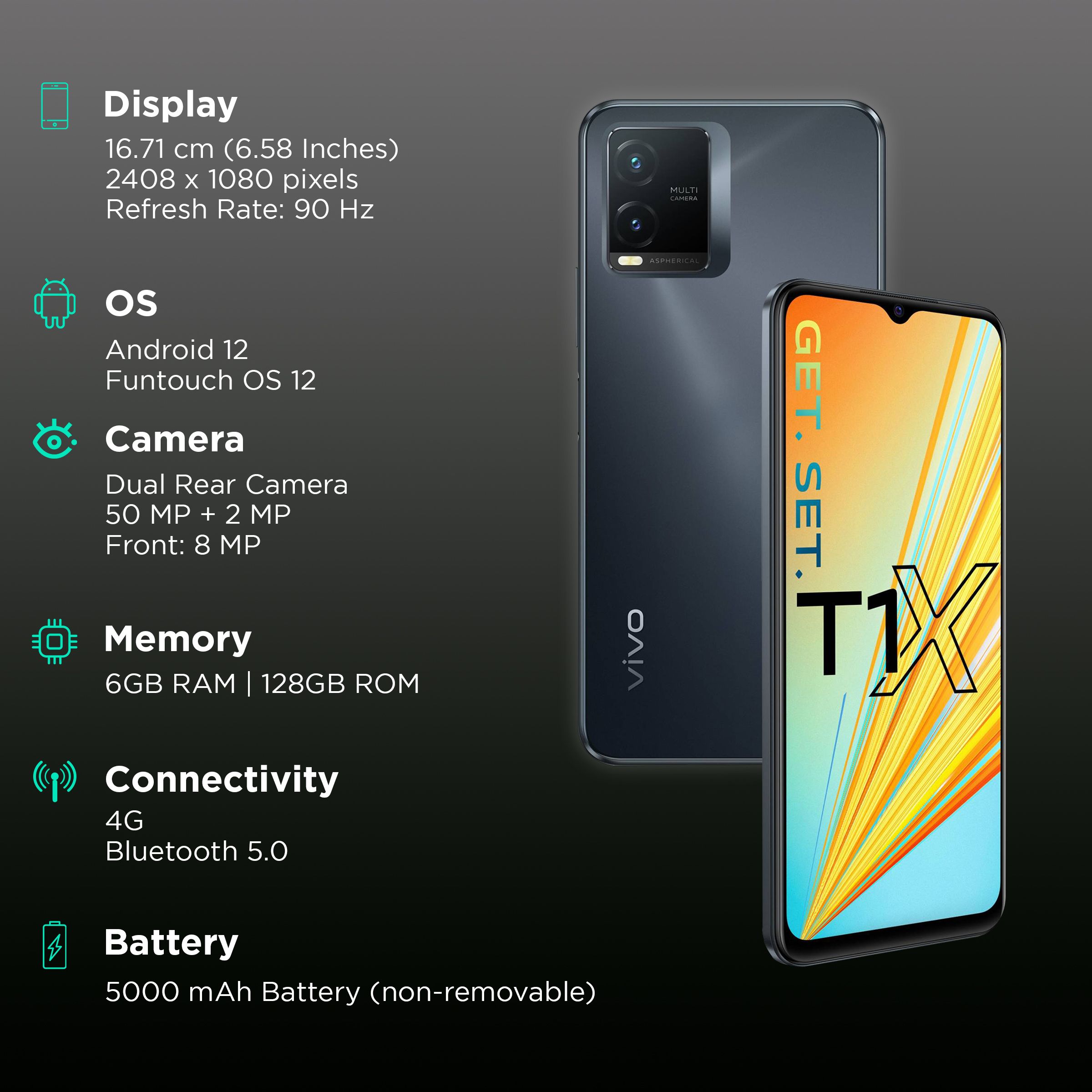 Vivo T1x (6GB RAM, 128GB, Gravity Black) Vivo T1x (6GB RAM, 128GB, Gravity Black)_3
