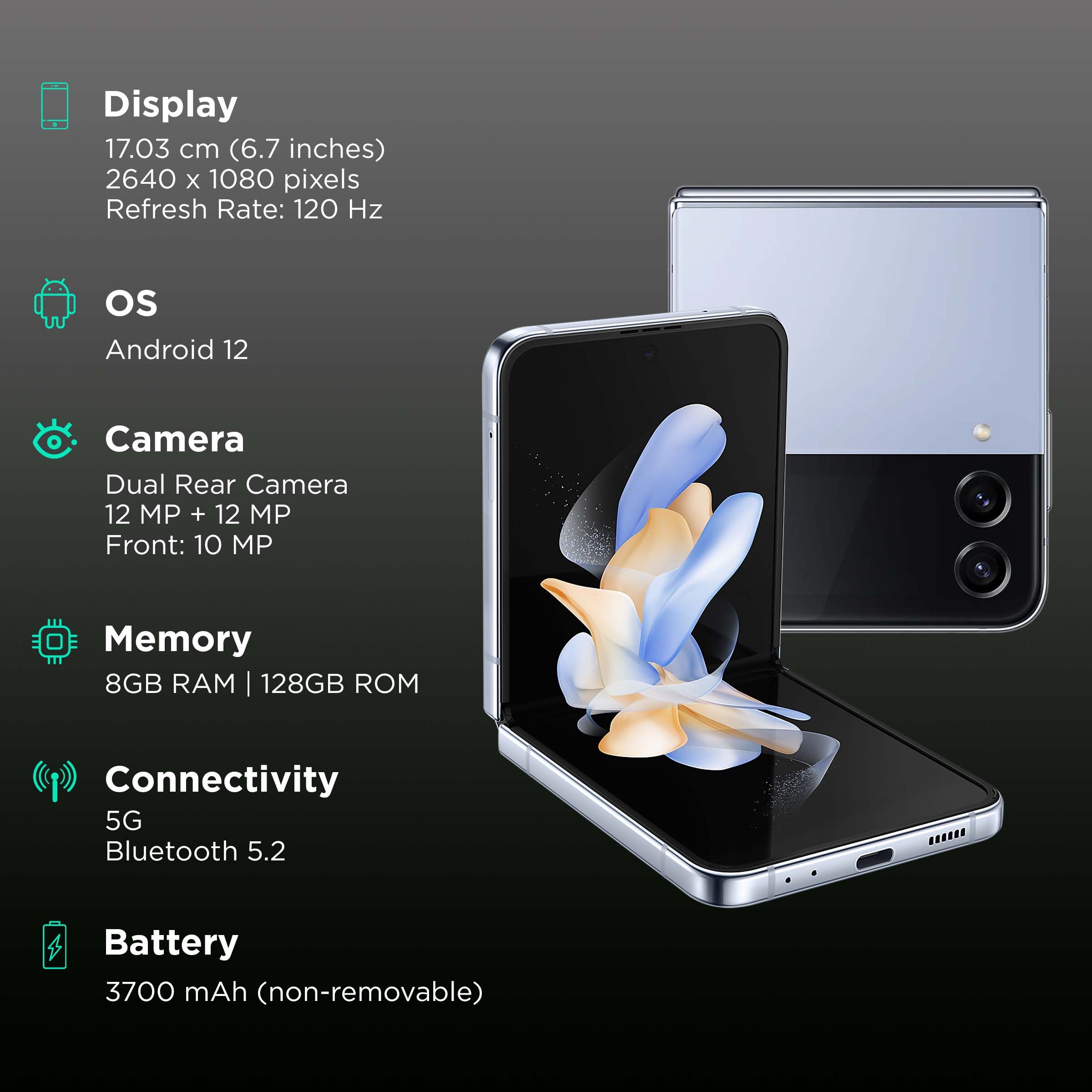 SAMSUNG Galaxy Z Flip4 5G (8GB RAM, 128GB, Blue)_3