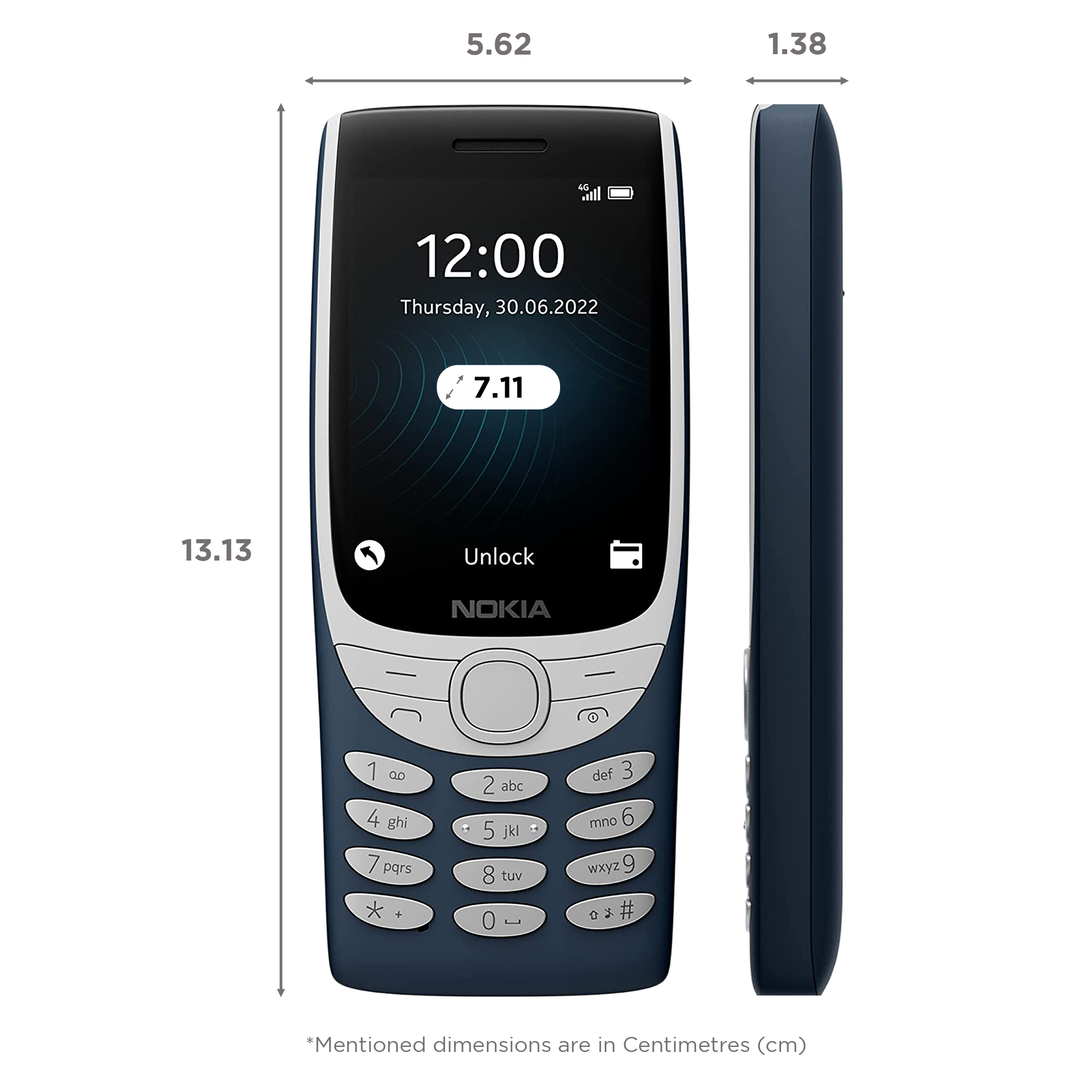NOKIA 8210 4G (128MB, Dual SIM, Rear Camera, Dark Blue)_2