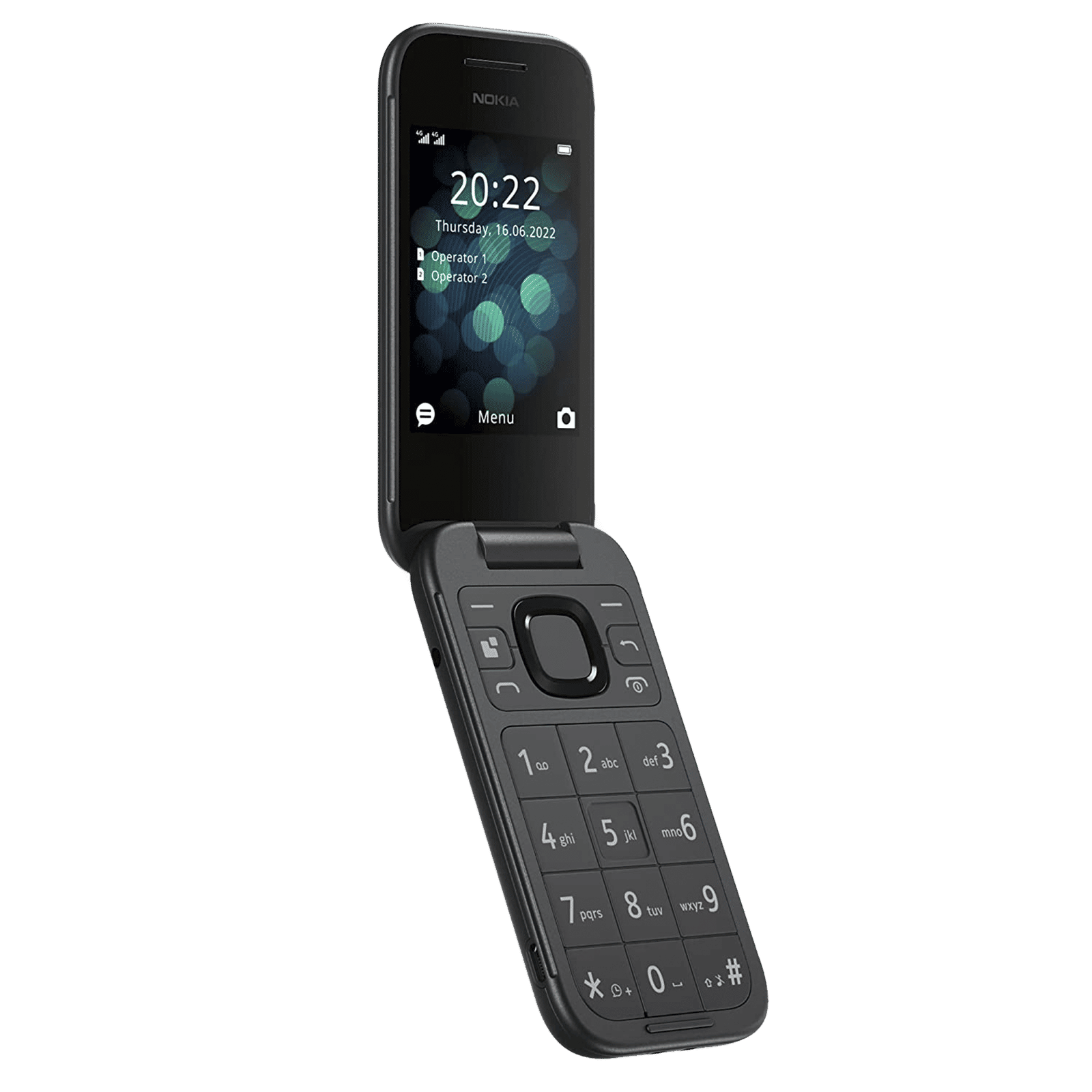 NOKIA 2660 Flip (128MB, Dual SIM, Rear Camera, Black)_1