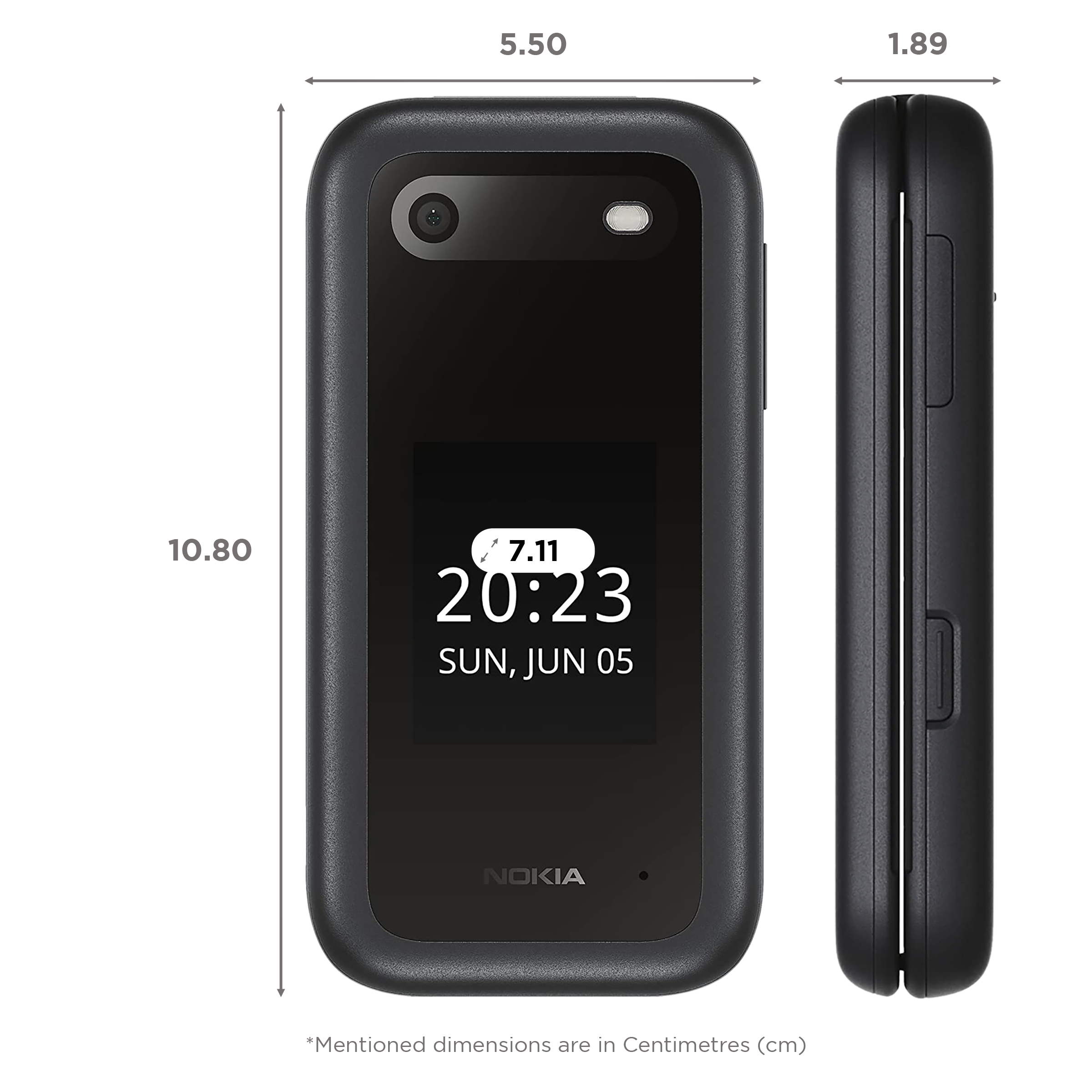 NOKIA 2660 Flip (128MB, Dual SIM, Rear Camera, Black)_2