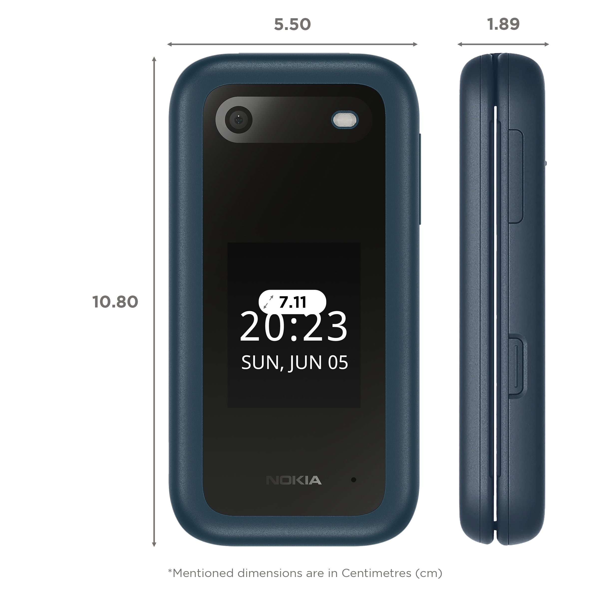 NOKIA 2660 Flip (128MB, Dual SIM, Rear Camera, Blue)_2