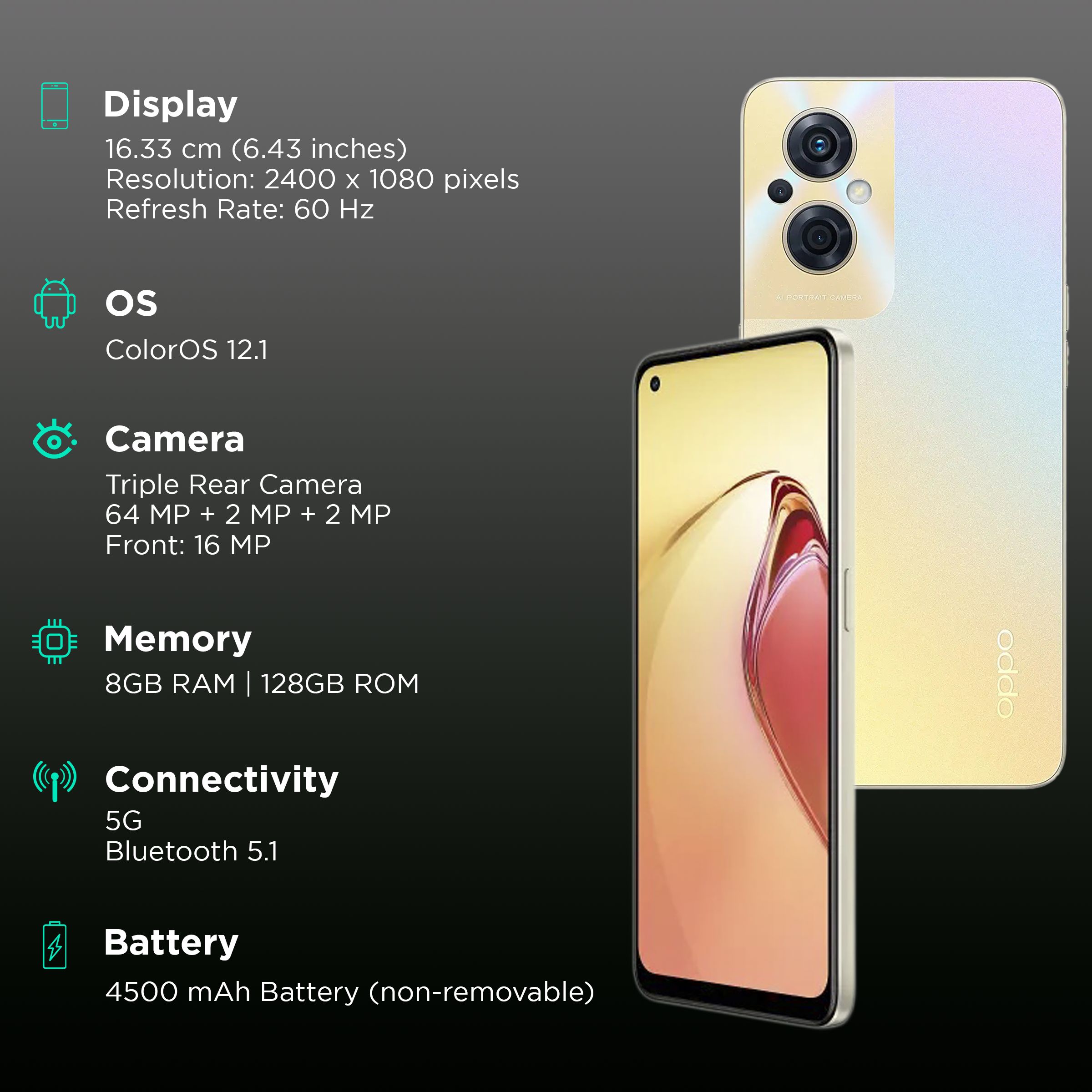 OPPO F21s Pro 5G (8GB RAM, 128GB, Dawnlight Gold)_3