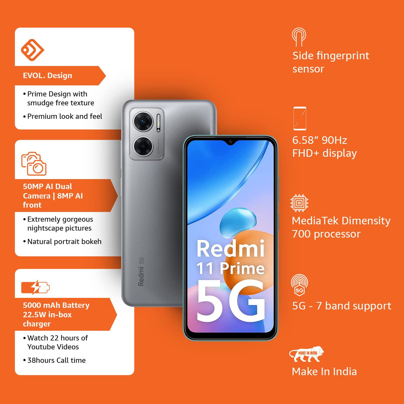 Redmi 11 Prime 5G (6GB RAM, 128GB, Chrome Silver) Redmi 11 Prime 5G (6GB RAM, 128GB, Chrome Silver)_9