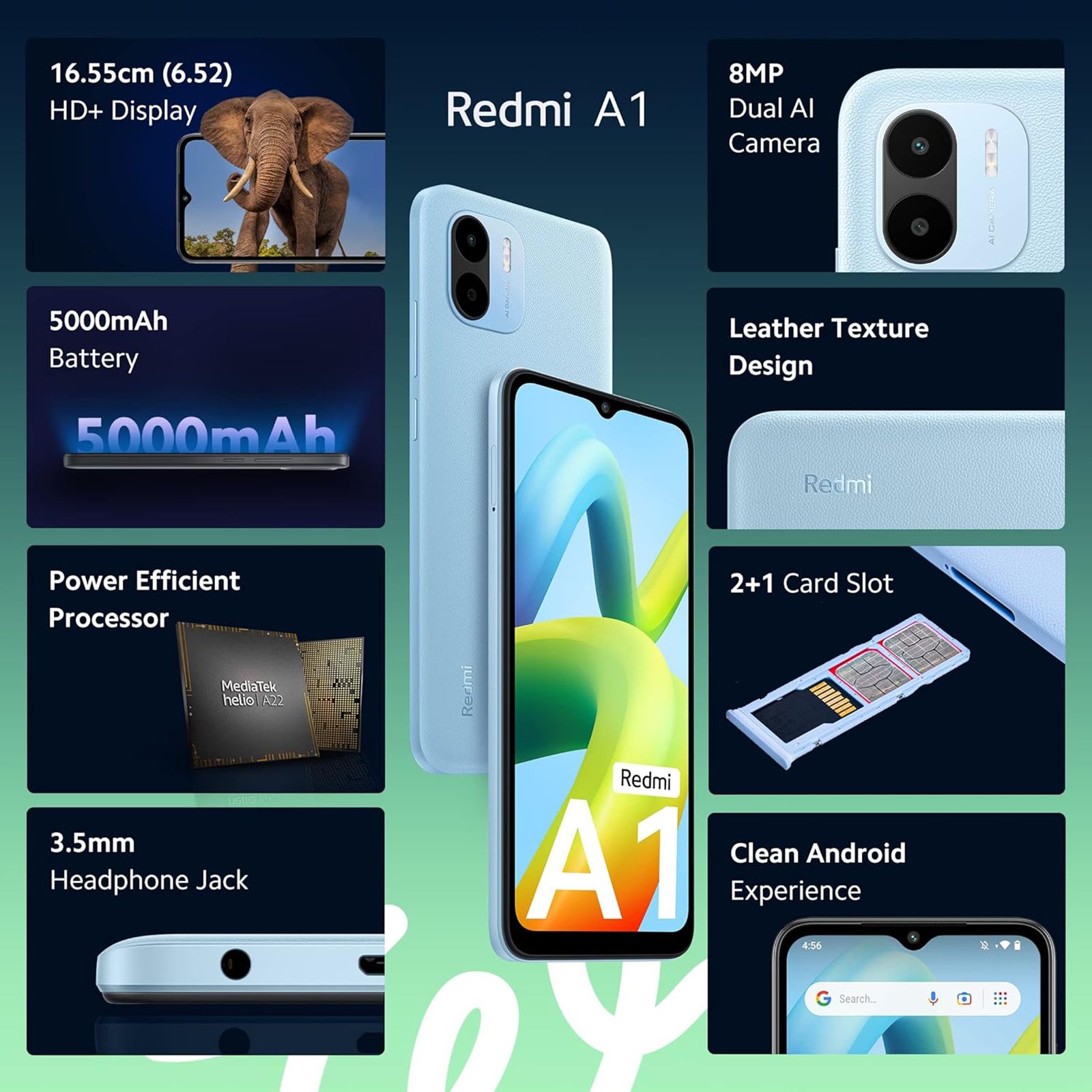 Redmi A1 (2GB RAM, 32GB, Light Blue)_12