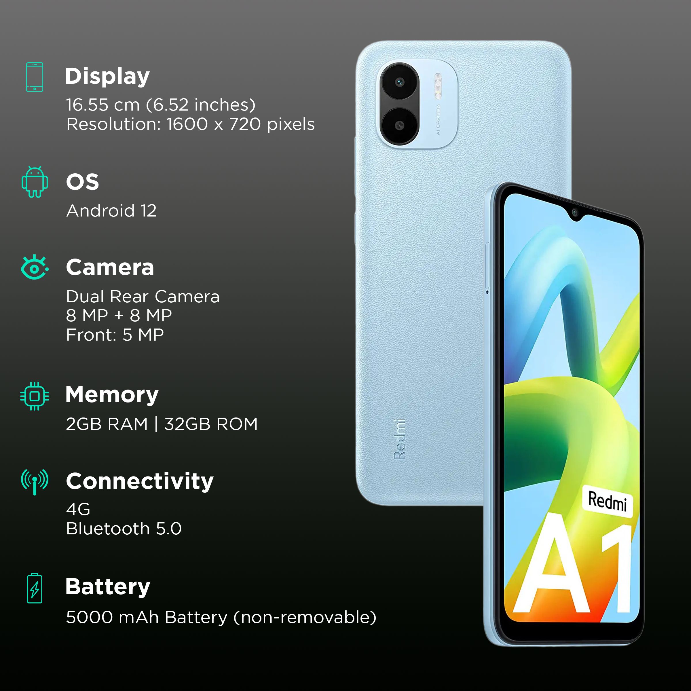 Redmi A1 (2GB RAM, 32GB, Light Blue)_3
