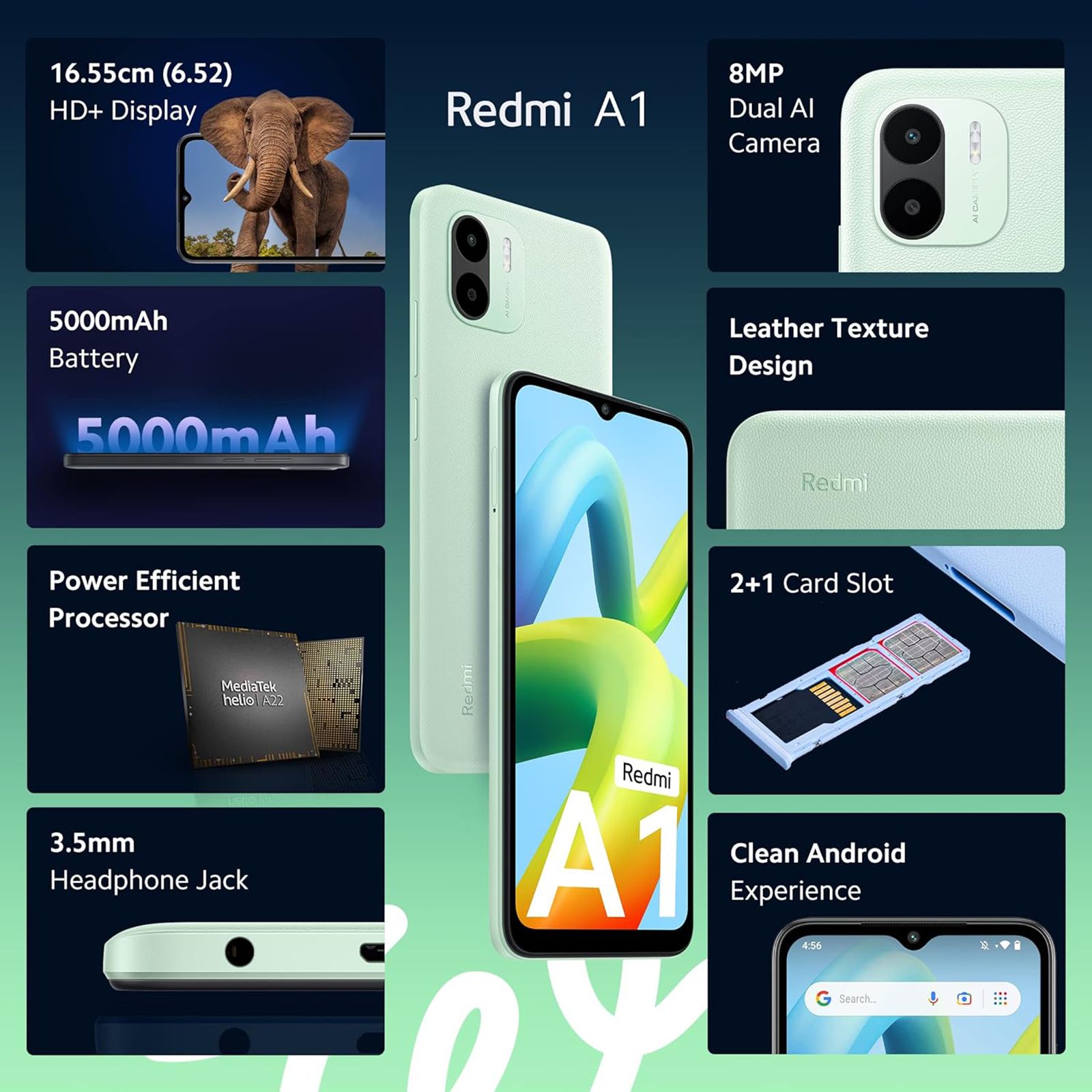 Redmi A1 (2GB RAM, 32GB, Light Green) Redmi A1 (2GB RAM, 32GB, Light Green)_12