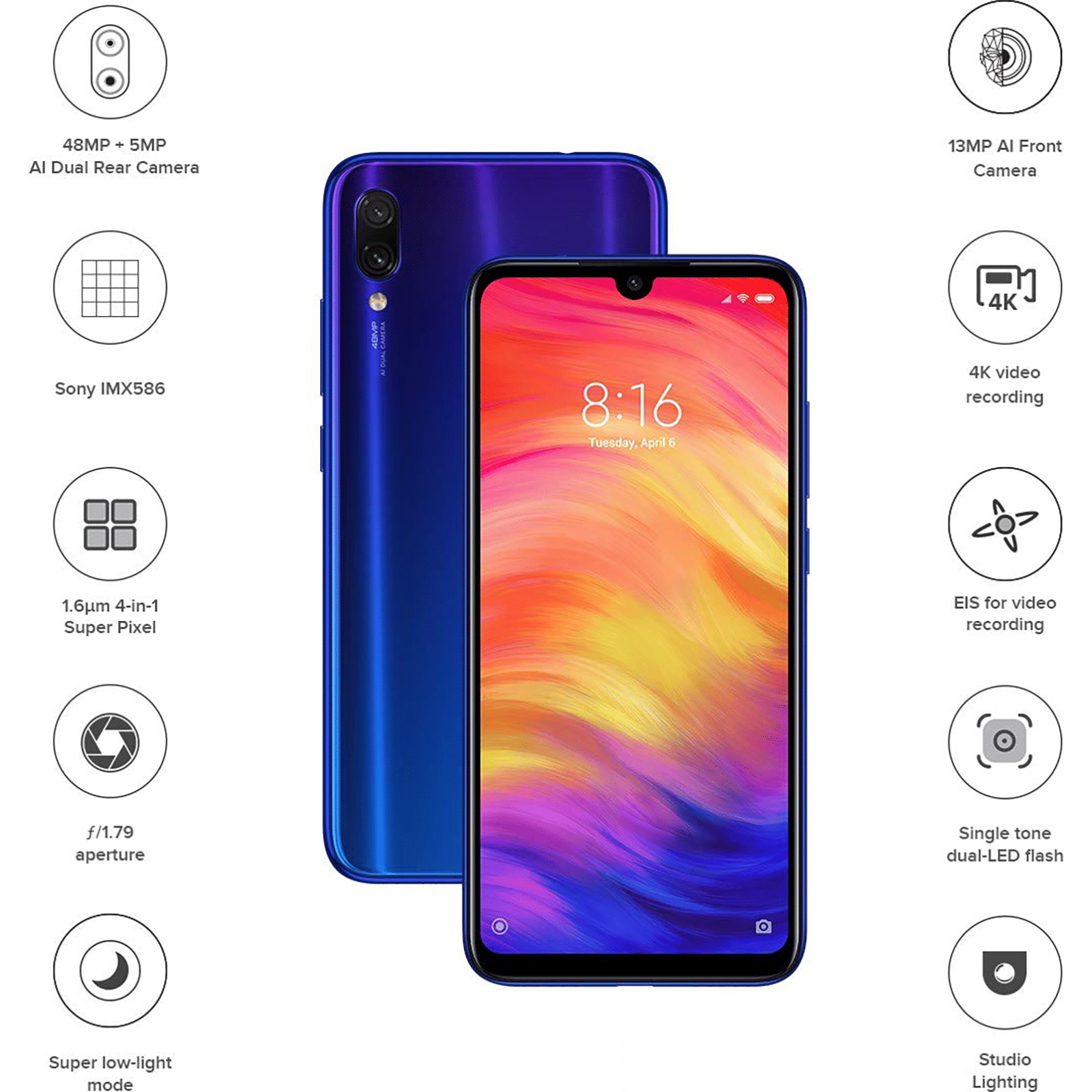 Refurbished Redmi Note 7 Pro (6GB RAM, 128GB ROM, Neptune Blue)_13