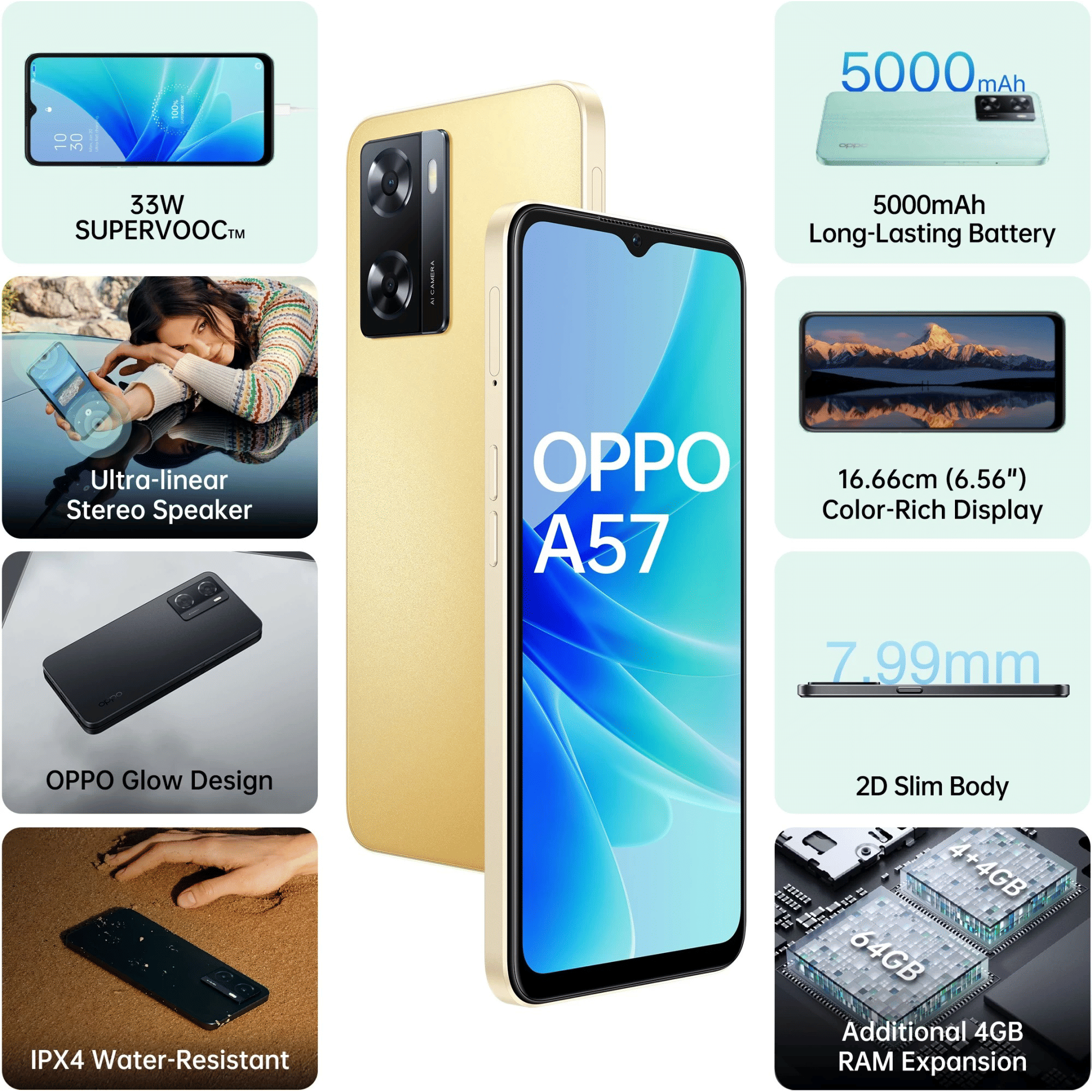 oppo A57 (4GB RAM, 64GB, Glowing Gold)_10