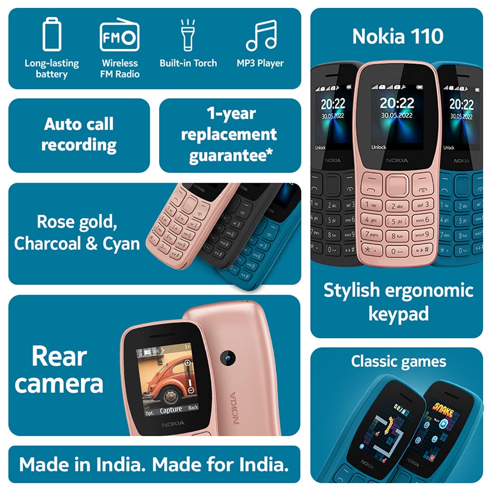 NOKIA 110 (4MB, Dual SIM, Rear Camera, Cyan)_9