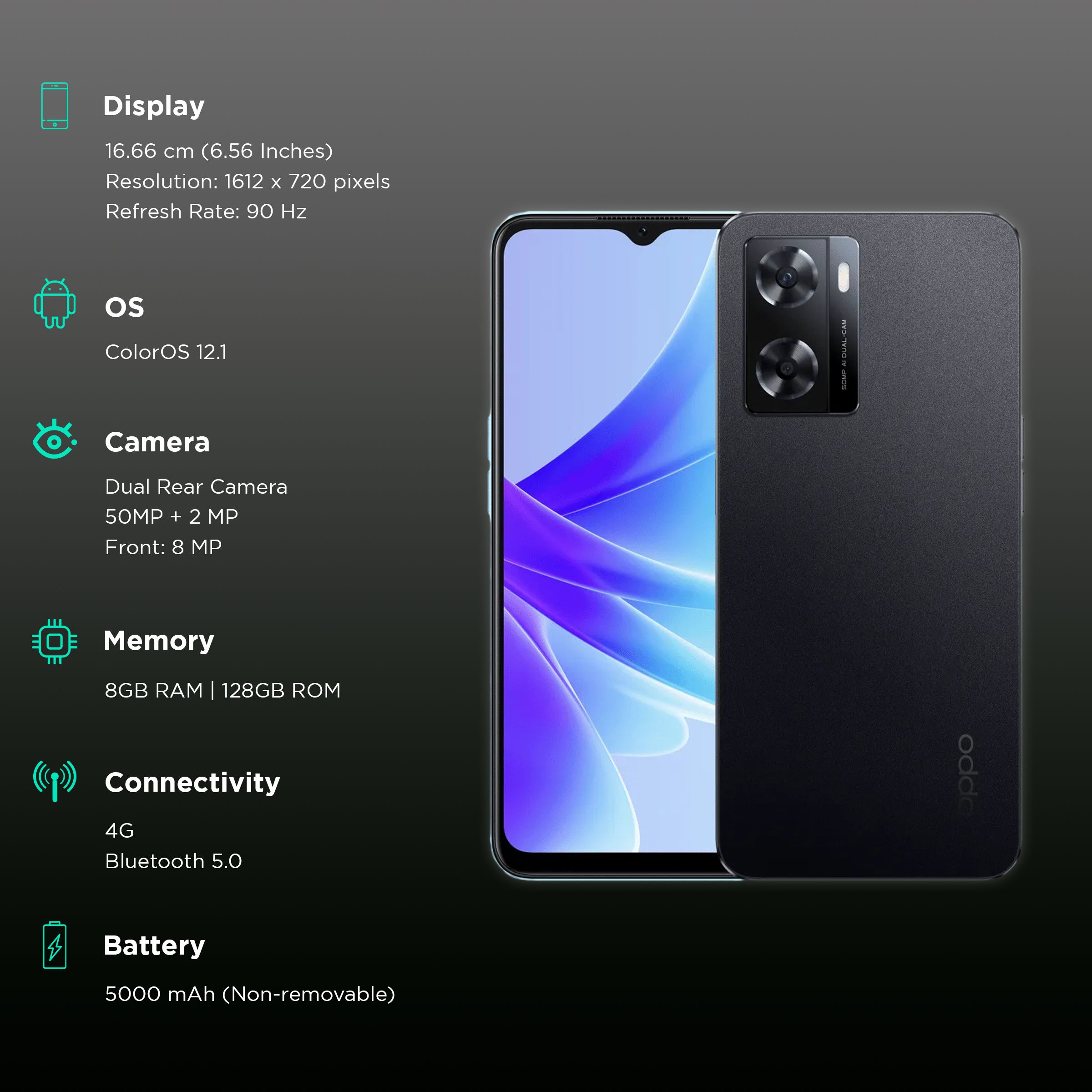 oppo A77s (8GB RAM, 128GB, Starry Black) oppo A77s (8GB RAM, 128GB, Starry Black)_3