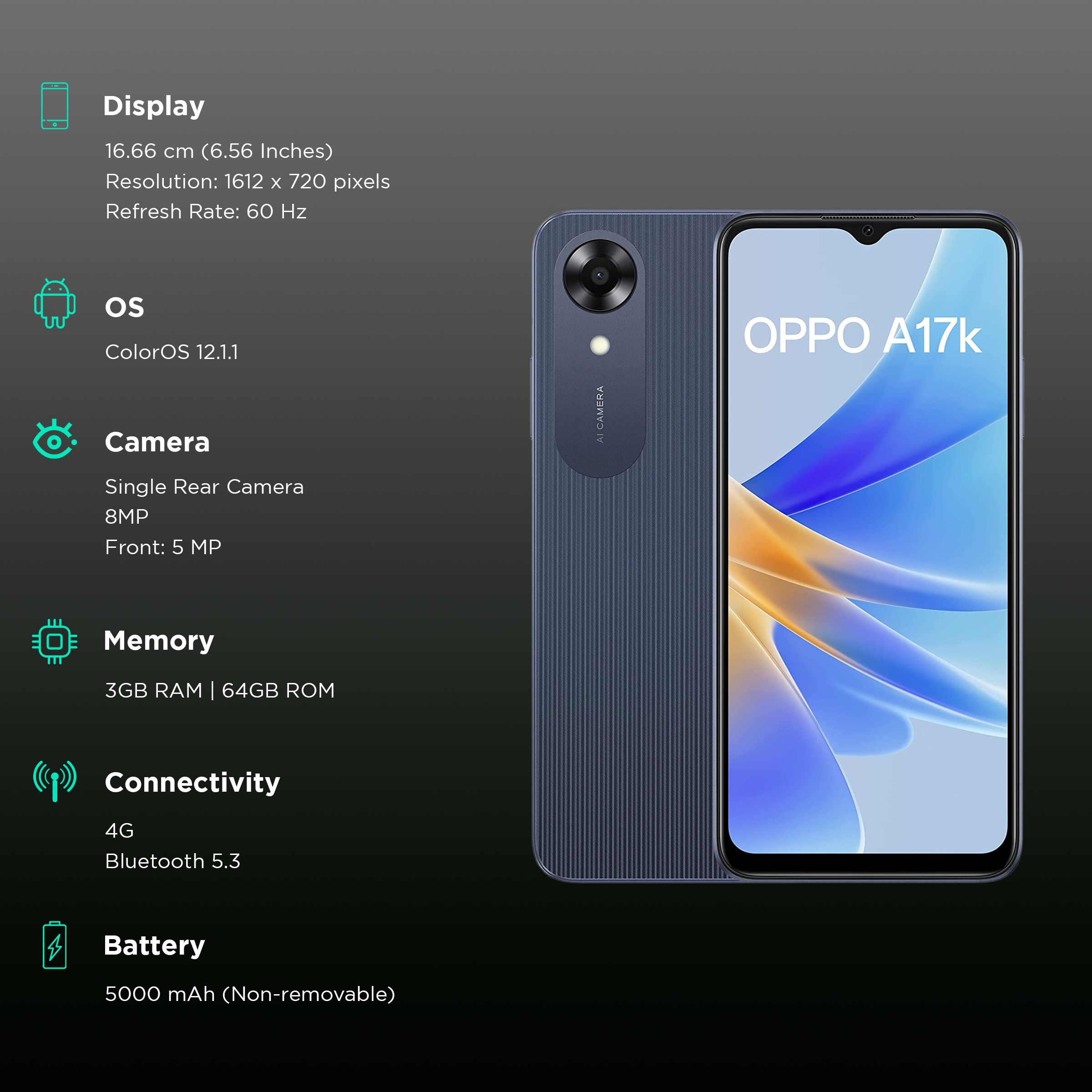oppo A17k (3GB RAM, 64GB, Navy Blue) oppo A17k (3GB RAM, 64GB, Navy Blue)_3