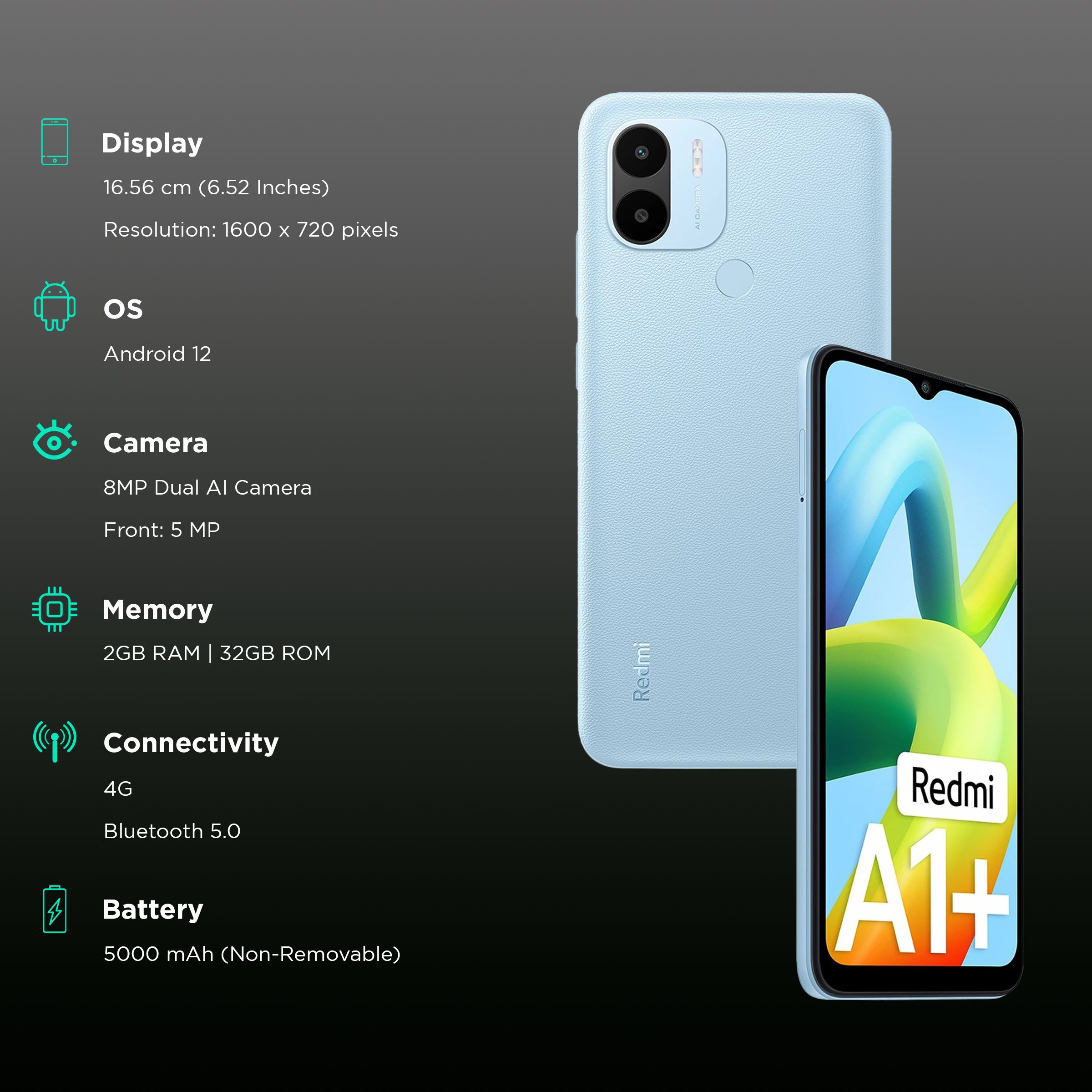 Redmi A1+ (2GB RAM, 32GB, Light Blue) Redmi A1+ (2GB RAM, 32GB, Light Blue)_3