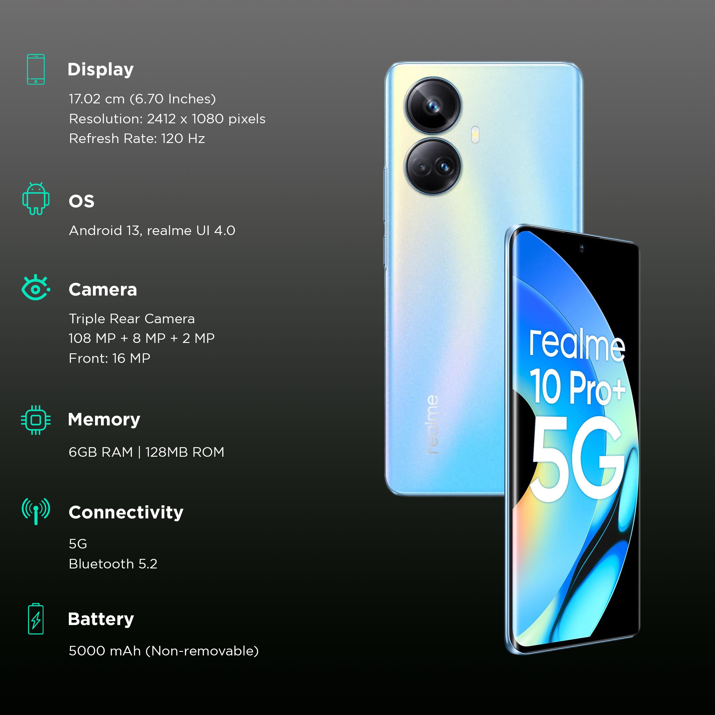 realme 10 Pro+ 5G (6GB RAM, 128GB, Nebula Blue)_3
