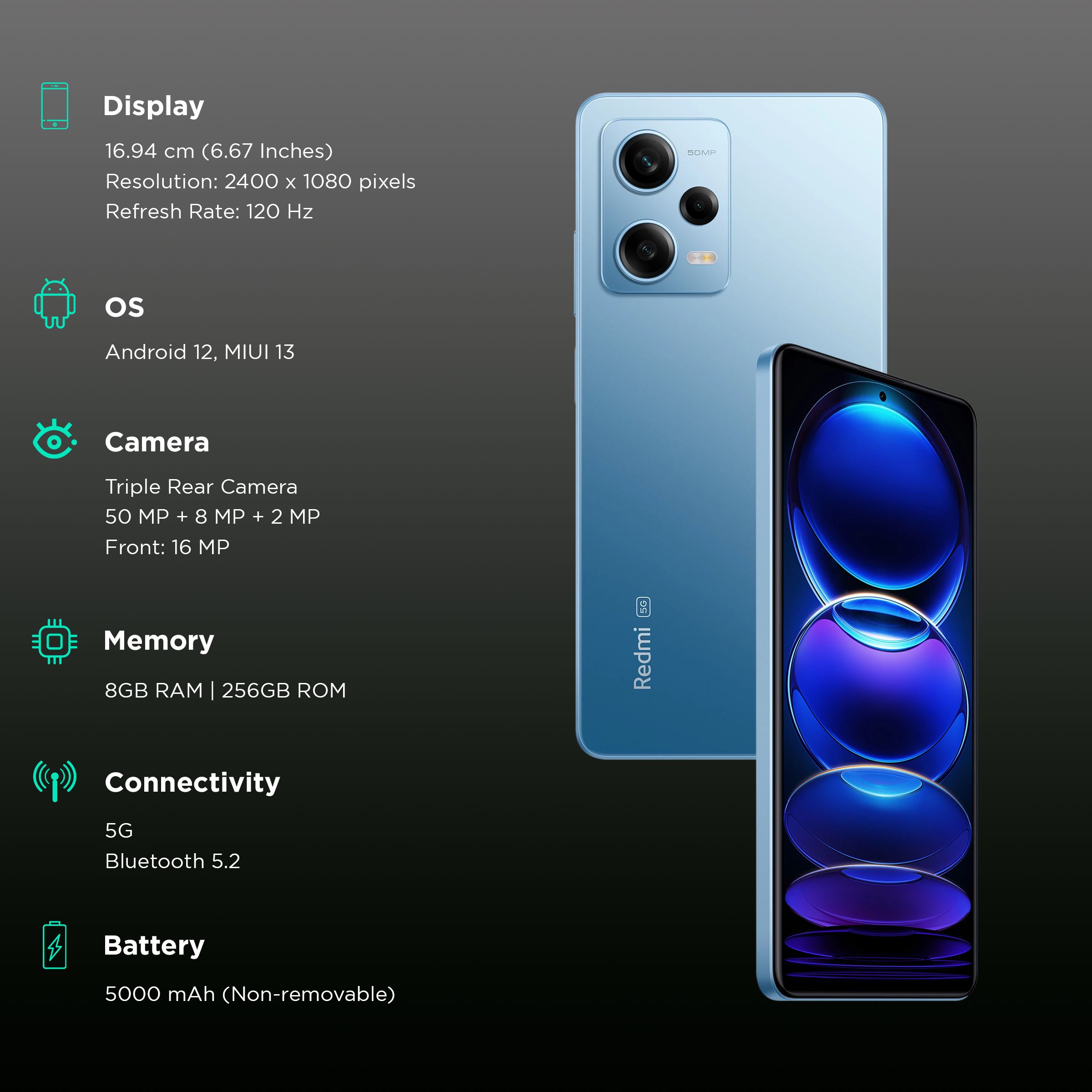 Redmi Note 12 Pro 5G (8GB RAM, 256GB, Frosted Blue) Redmi Note 12 Pro 5G (8GB RAM, 256GB, Frosted Blue)_3