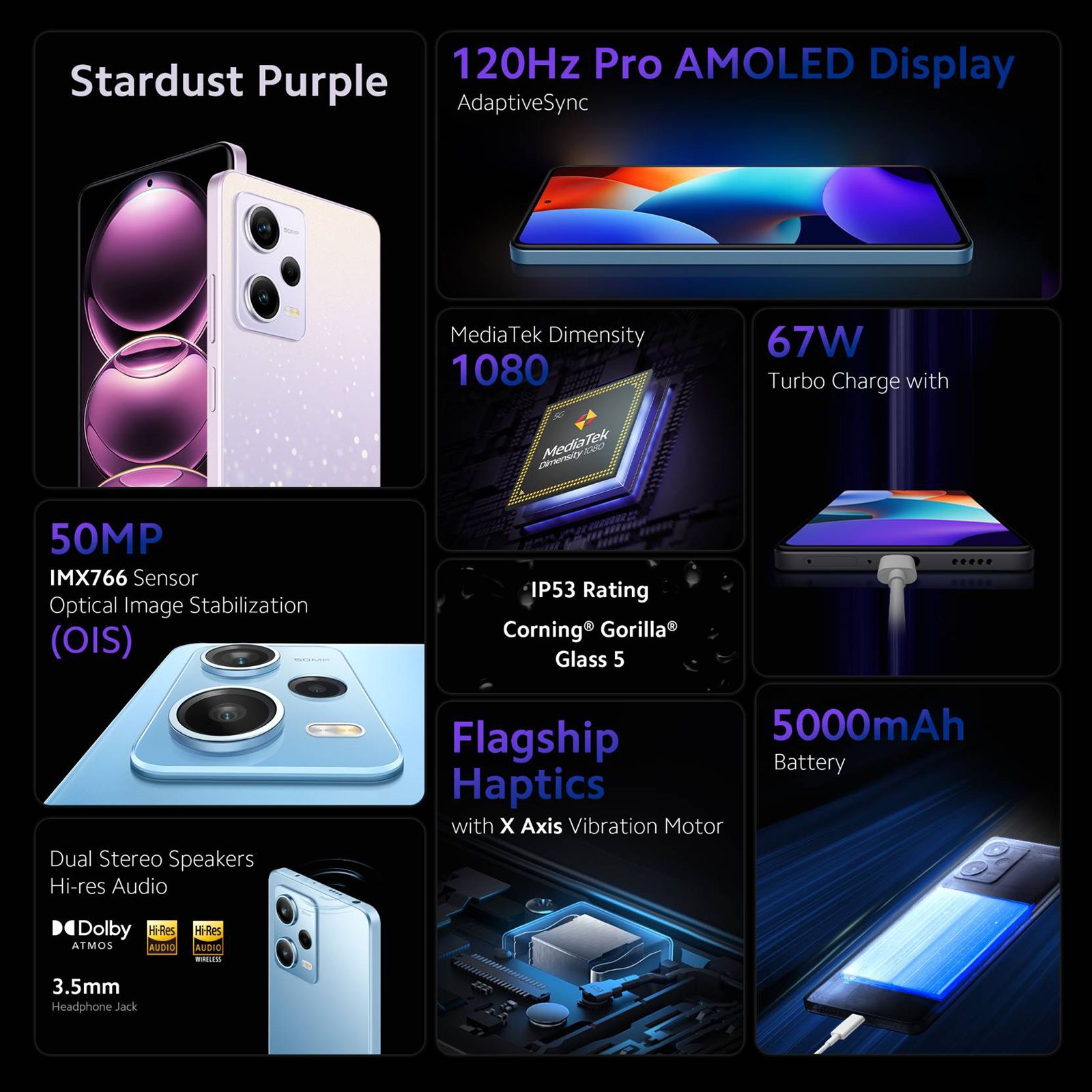 Redmi Note 12 Pro 5G (8GB RAM, 256GB, Stardust Purple) Redmi Note 12 Pro 5G (8GB RAM, 256GB, Stardust Purple)_12