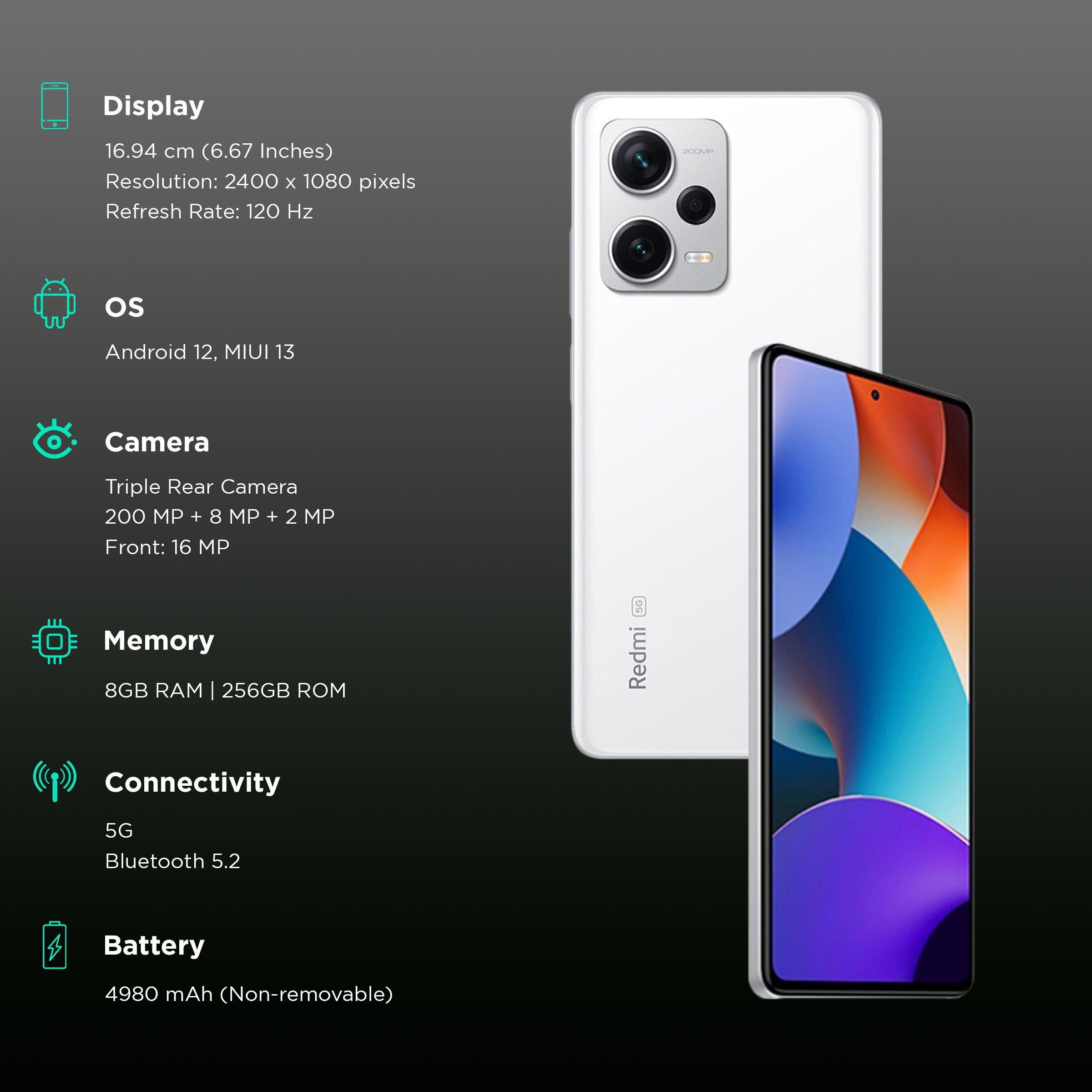 Redmi Note 12 Pro+ 5G (8GB RAM, 256GB, White) Redmi Note 12 Pro+ 5G (8GB RAM, 256GB, White)_3