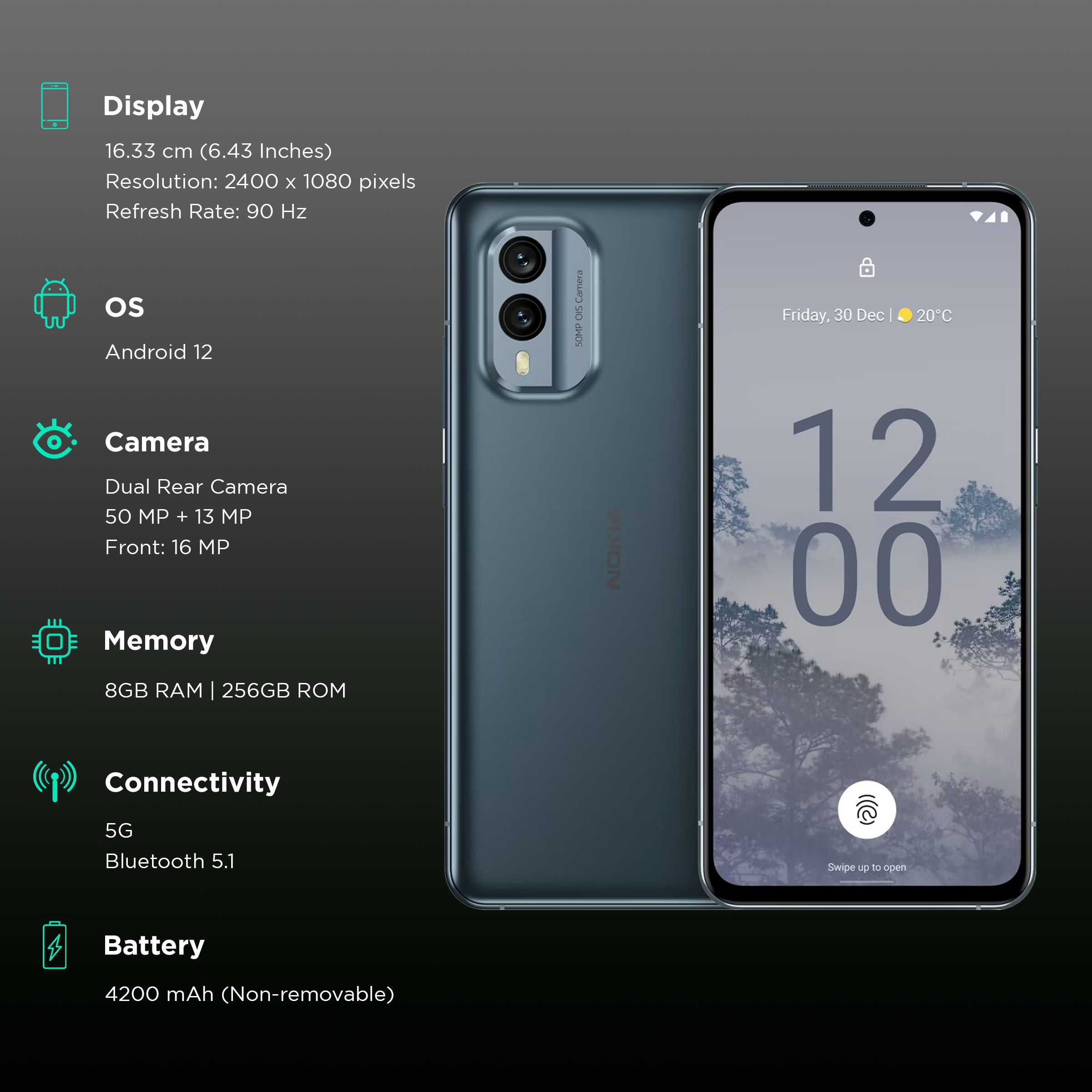 NOKIA X30 5G (8GB RAM, 256GB, Cloudy Blue)_2