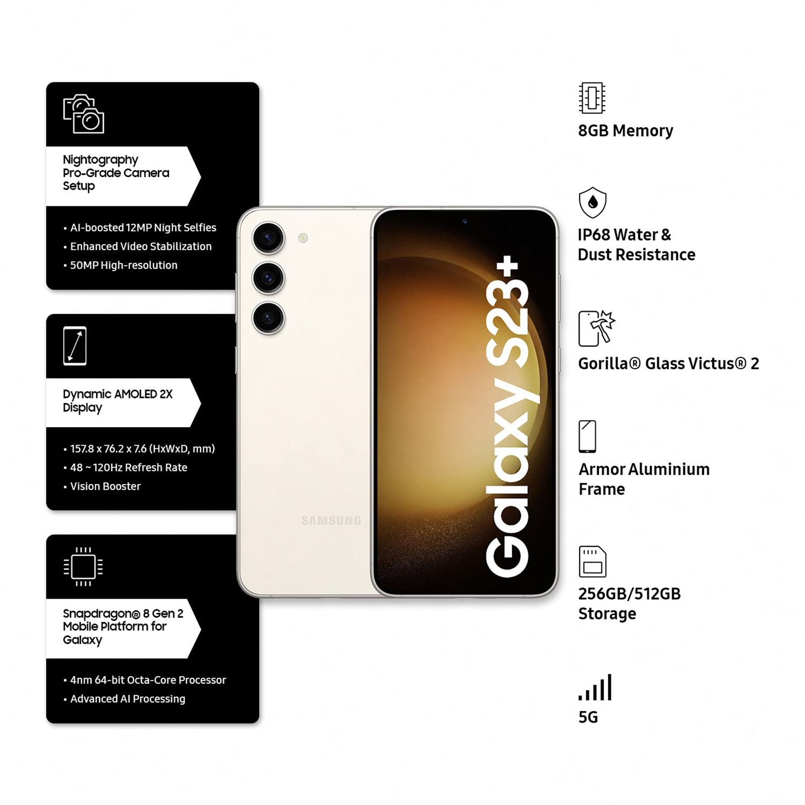 SAMSUNG Galaxy S23 Plus 5G (8GB RAM, 512GB, Cream)_11