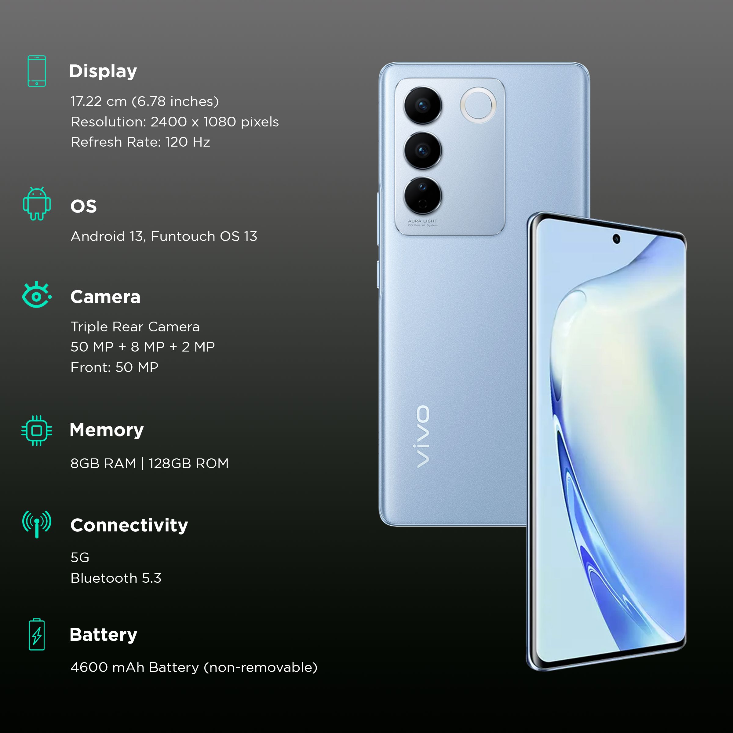 vivo V27 Pro 5G (8GB RAM, 128GB, Magic Blue) vivo V27 Pro 5G (8GB RAM, 128GB, Magic Blue)_3