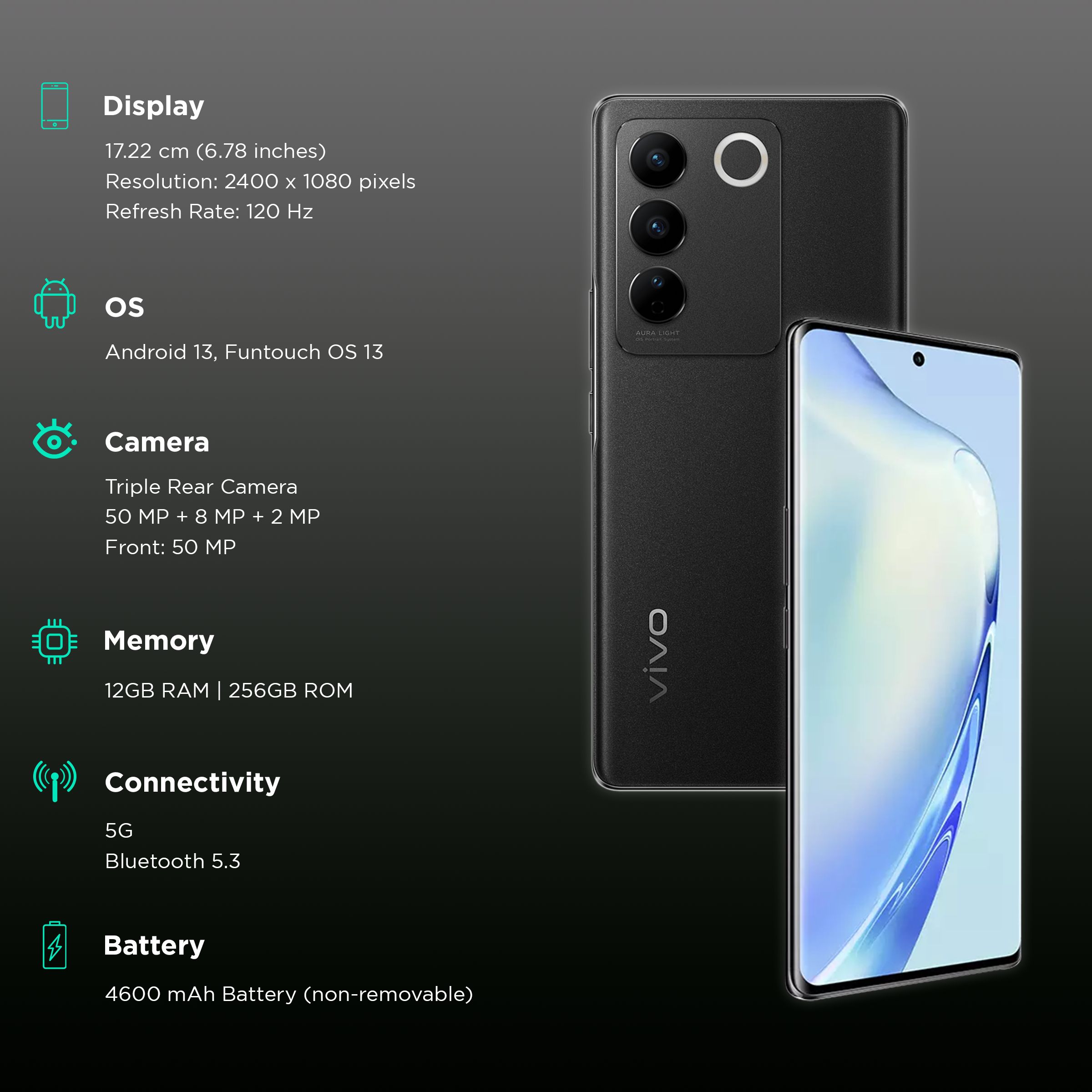 vivo V27 Pro 5G (12GB RAM, 256GB, Noble Black) vivo V27 Pro 5G (12GB RAM, 256GB, Noble Black)_3