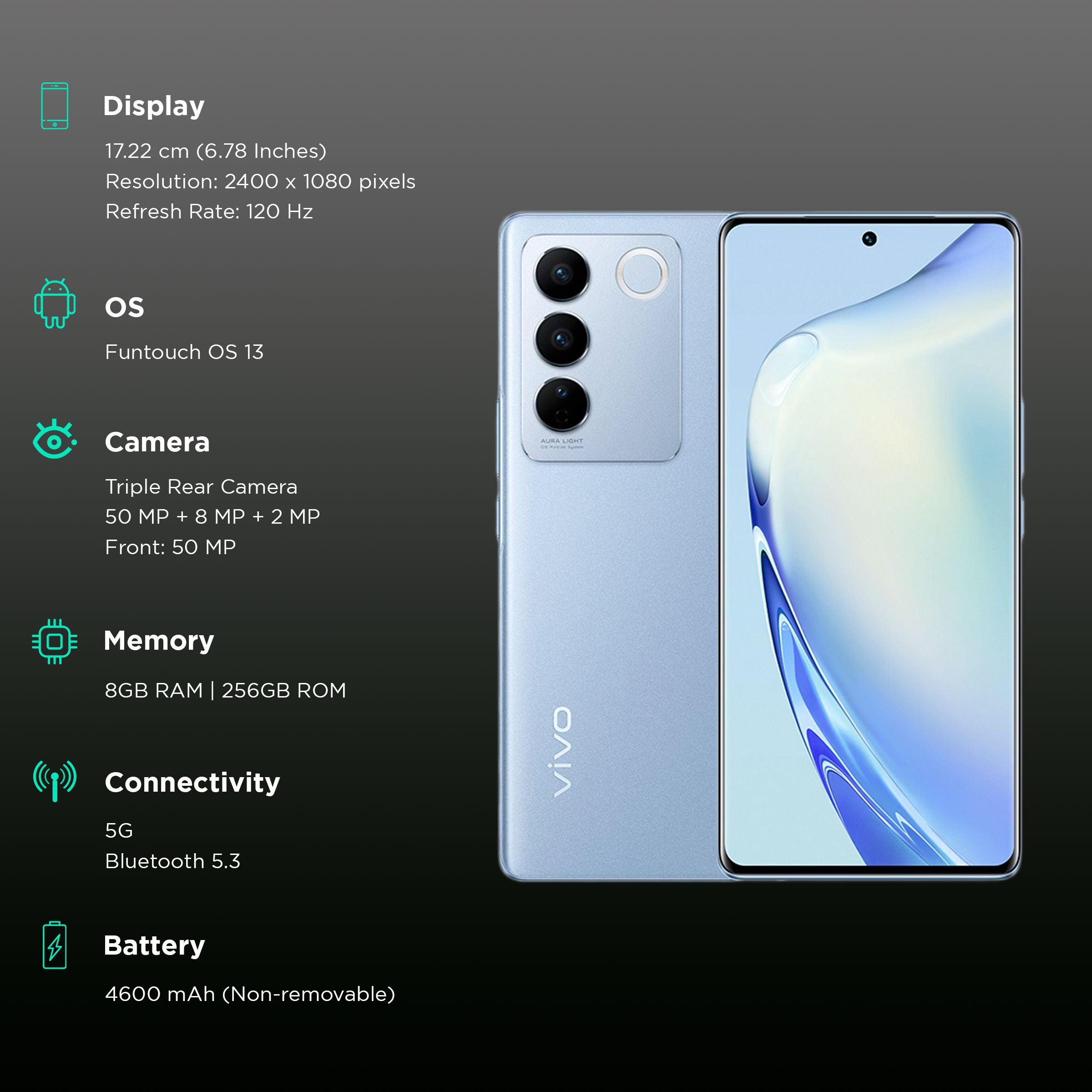 vivo V27 Pro 5G (8GB RAM, 256GB, Magic Blue) vivo V27 Pro 5G (8GB RAM, 256GB, Magic Blue)_3