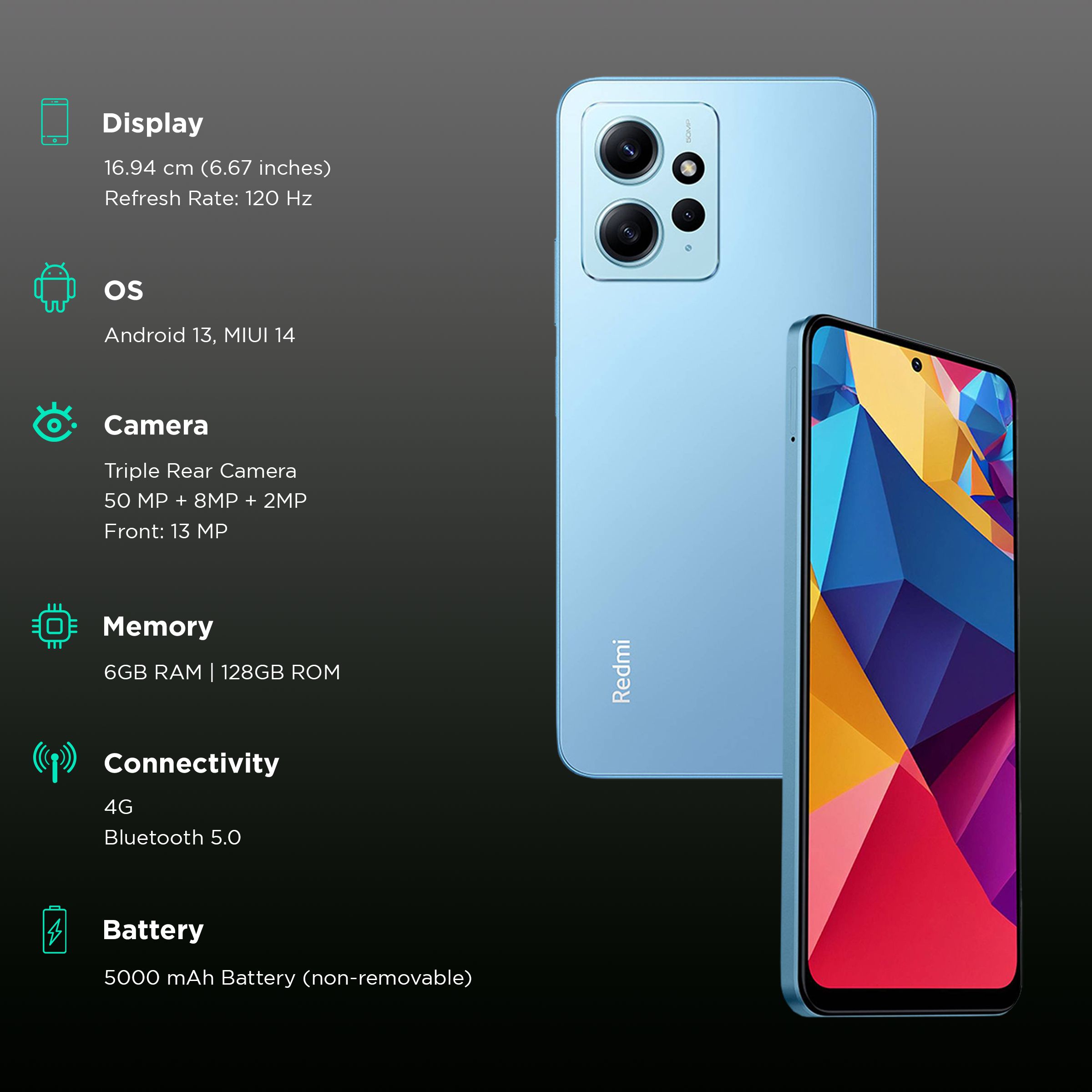 Redmi Note 12 (6GB RAM, 128GB, Ice Blue) Redmi Note 12 (6GB RAM, 128GB, Ice Blue)_3