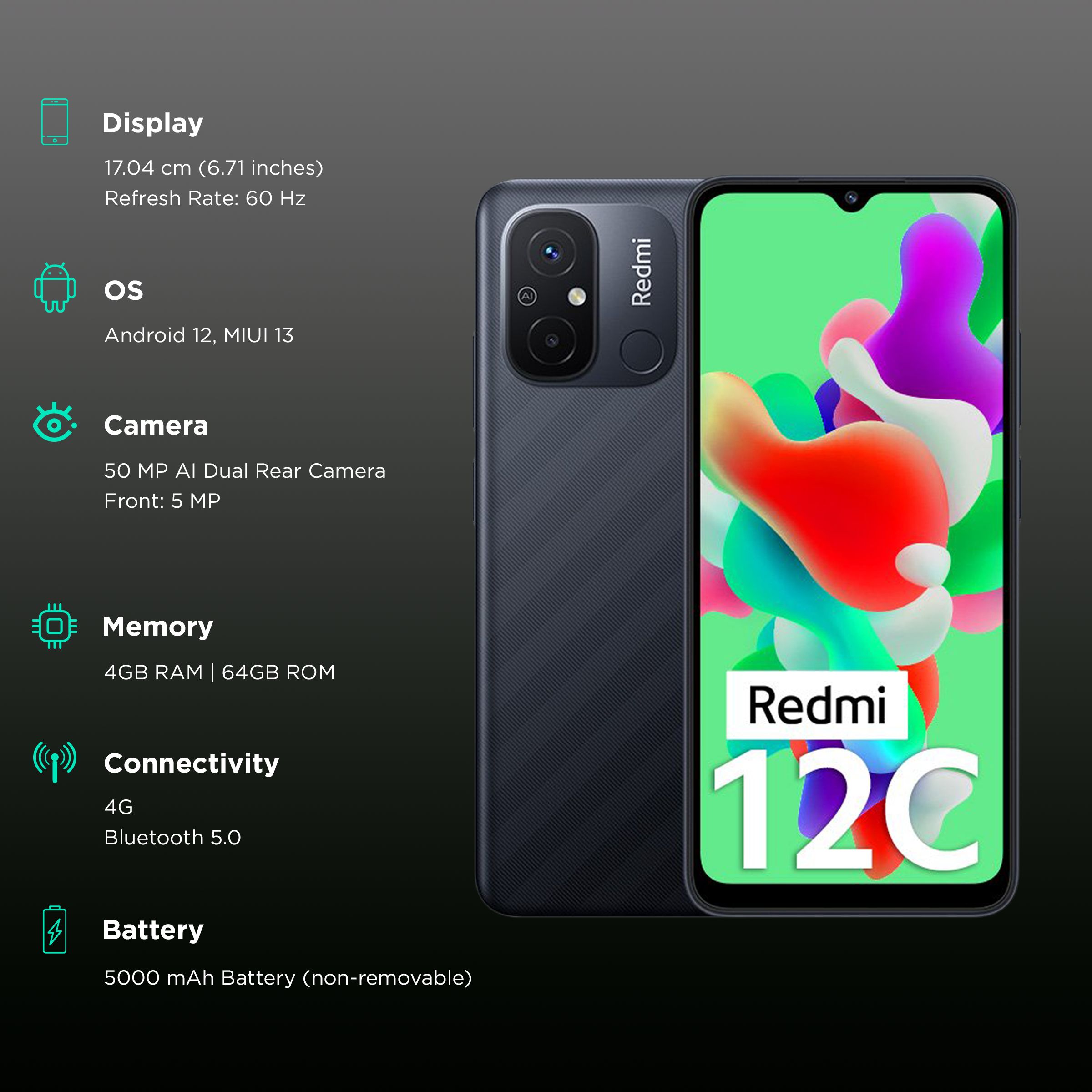 Redmi 12C (4GB RAM, 64GB, Matte Black) Redmi 12C (4GB RAM, 64GB, Matte Black)_3