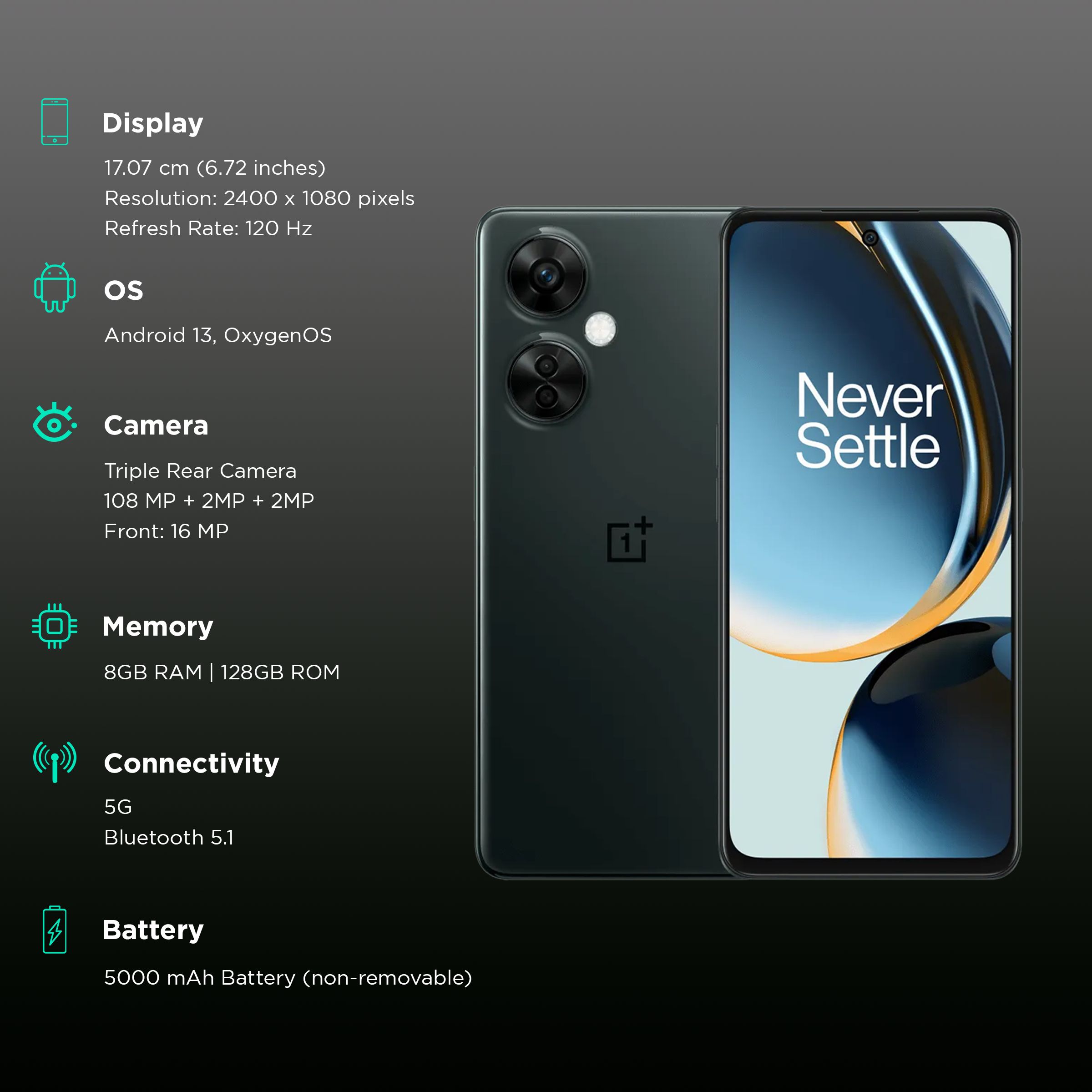 OnePlus Nord CE 3 Lite 5G (8GB RAM, 128GB, Chromatic Gray) OnePlus Nord CE 3 Lite 5G (8GB RAM, 128GB, Chromatic Gray)_3