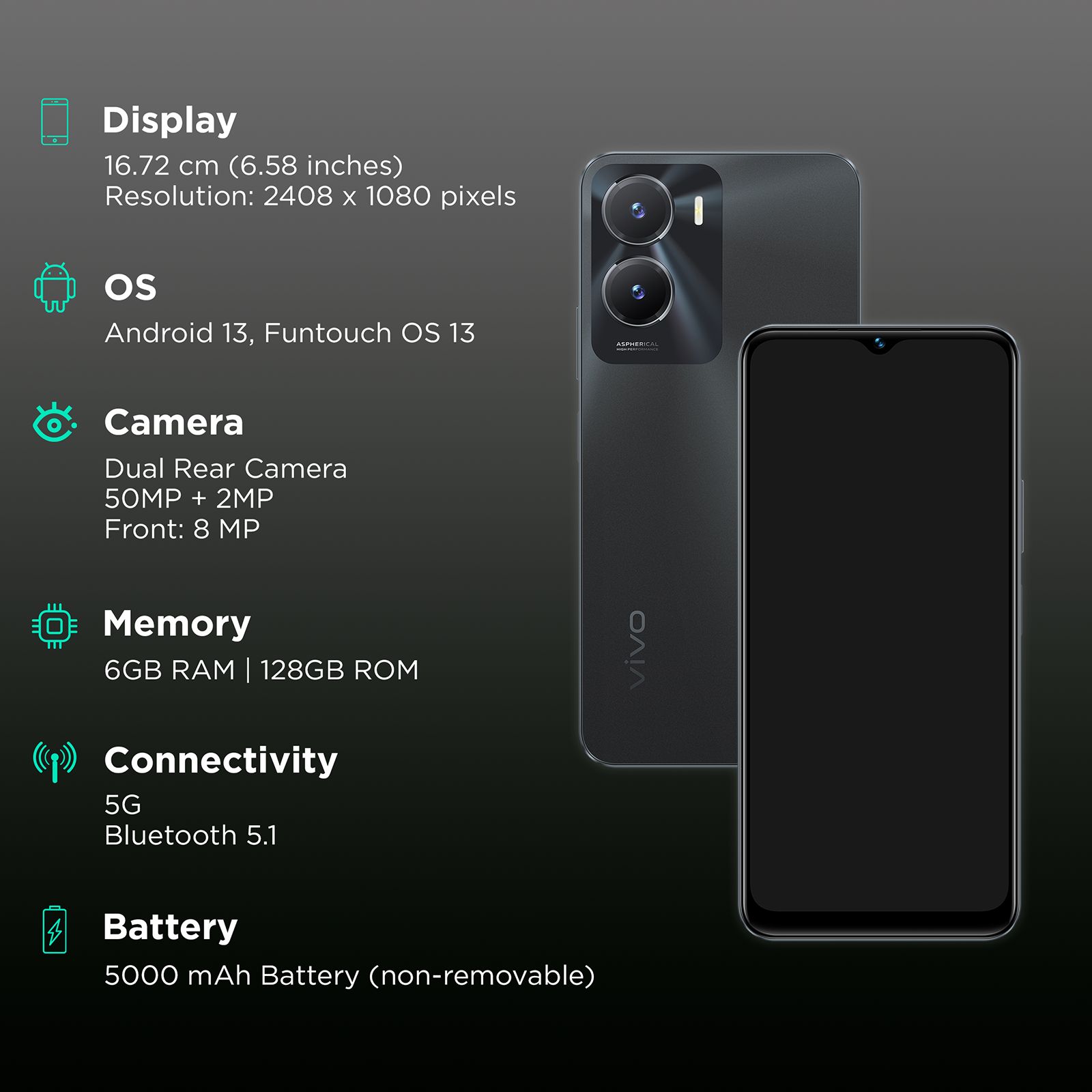 vivo T2x 5G (6GB RAM, 128GB, Glimmer Black) vivo T2x 5G (6GB RAM, 128GB, Glimmer Black)_3