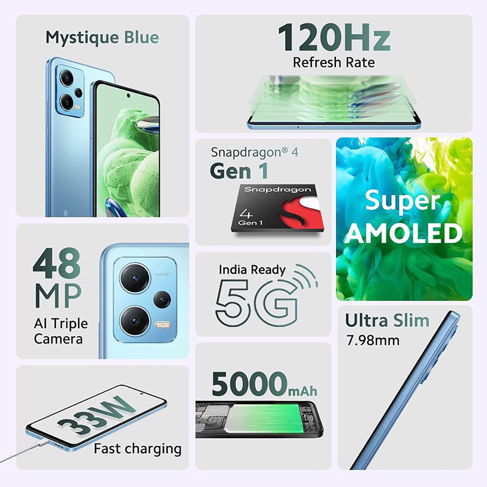 Redmi Note 12 5G (8GB RAM, 256GB, Mystique Blue) Redmi Note 12 5G (8GB RAM, 256GB, Mystique Blue)_9