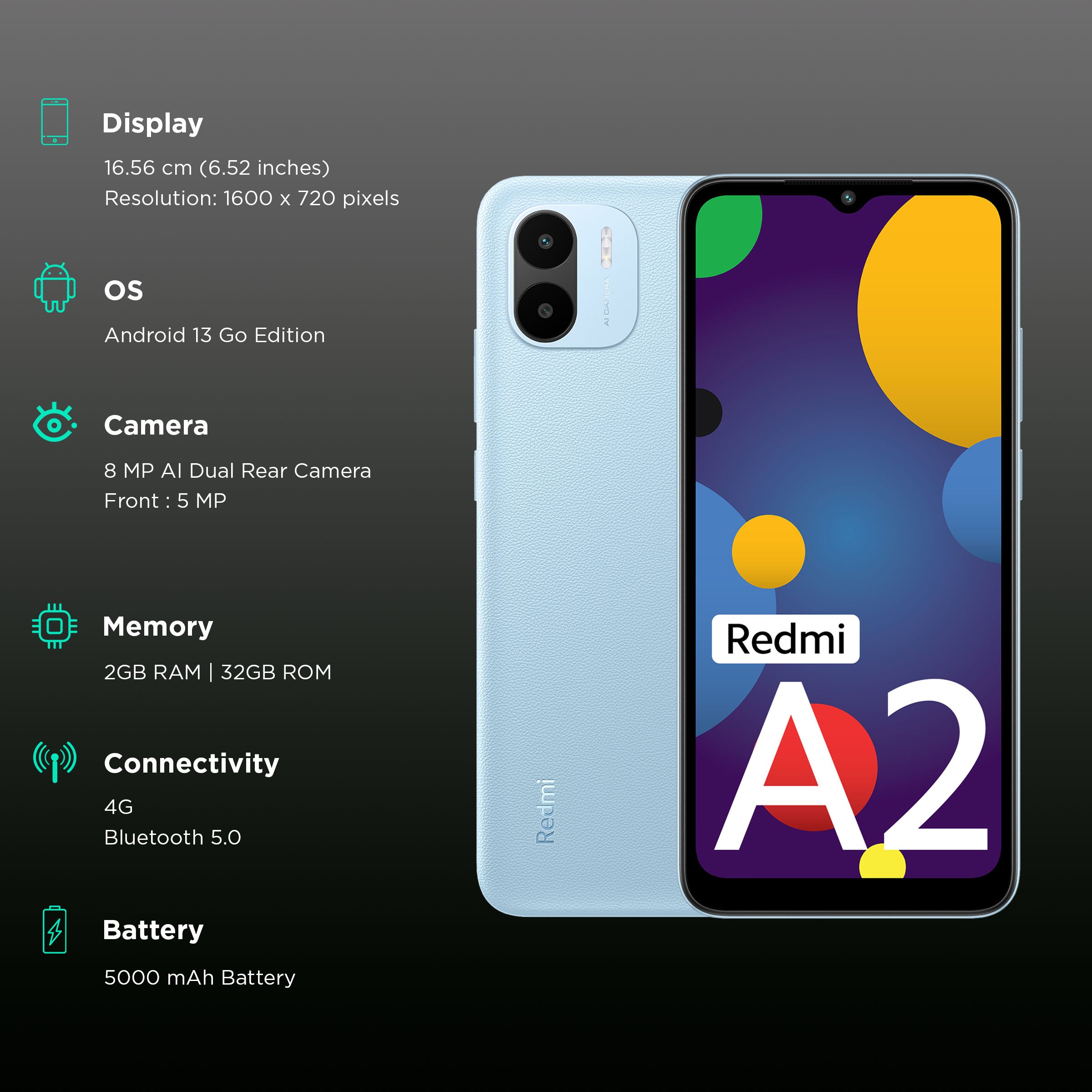 Redmi A2 (2GB RAM, 32GB, Aqua Blue) Redmi A2 (2GB RAM, 32GB, Aqua Blue)_3
