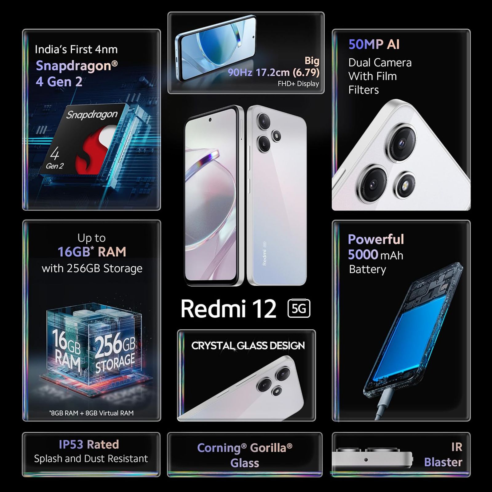 Redmi 12 5G (4GB RAM, 128GB, Moonstone Silver)_9