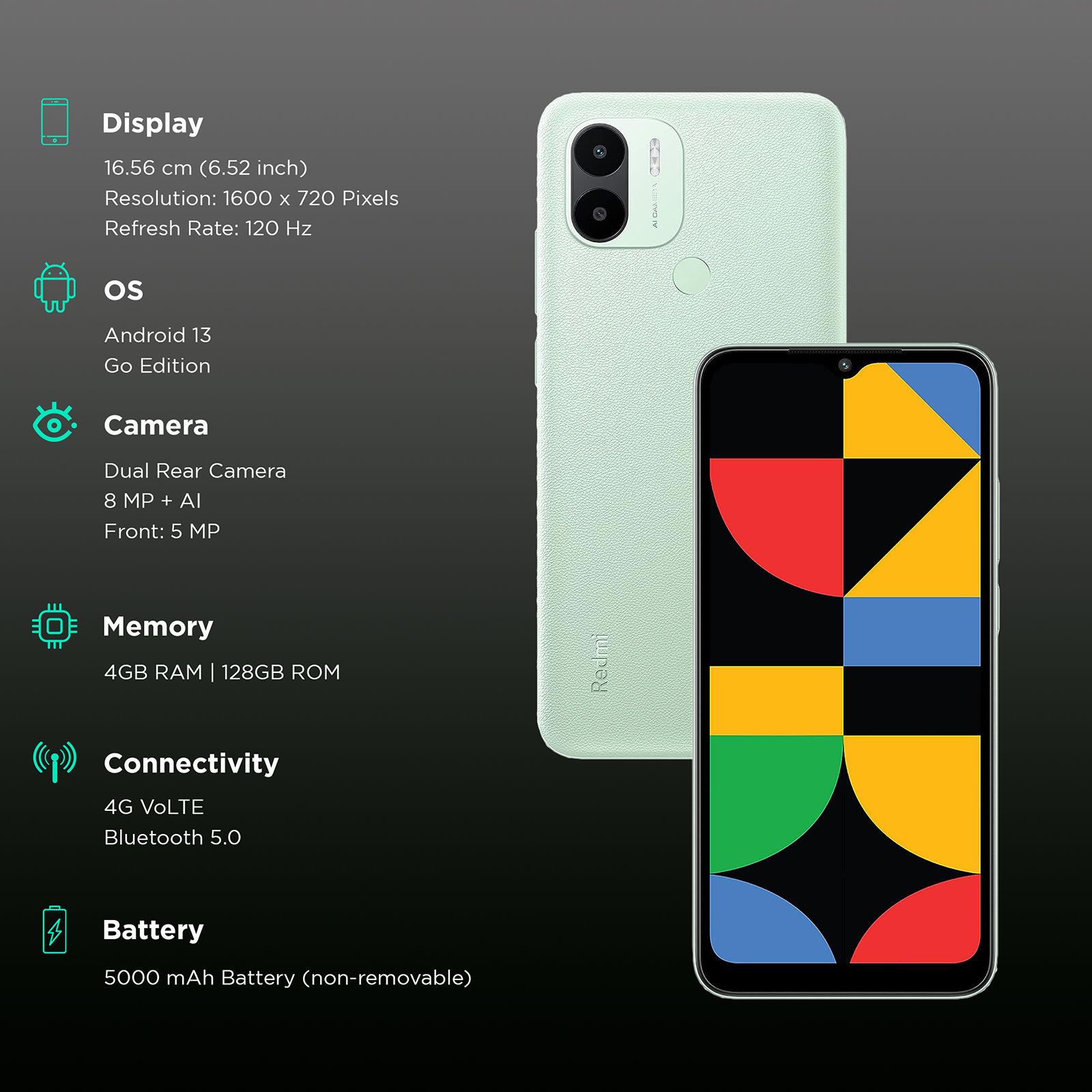 Redmi A2 Plus (4GB RAM, 128GB, Sea Green) Redmi A2 Plus (4GB RAM, 128GB, Sea Green)_3