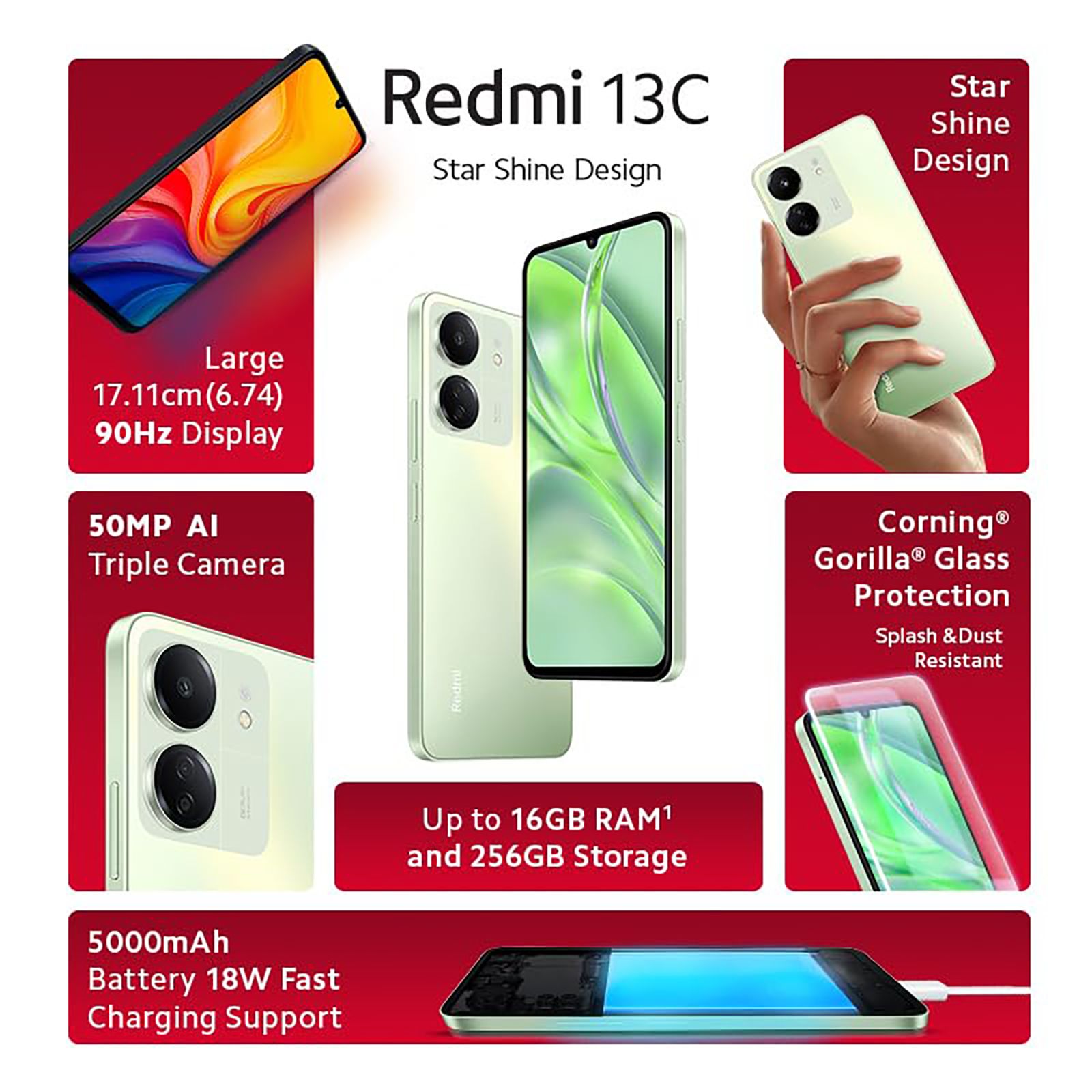 Redmi 13C (4GB RAM, 128GB, Starshine Green) Redmi 13C (4GB RAM, 128GB, Starshine Green)_9
