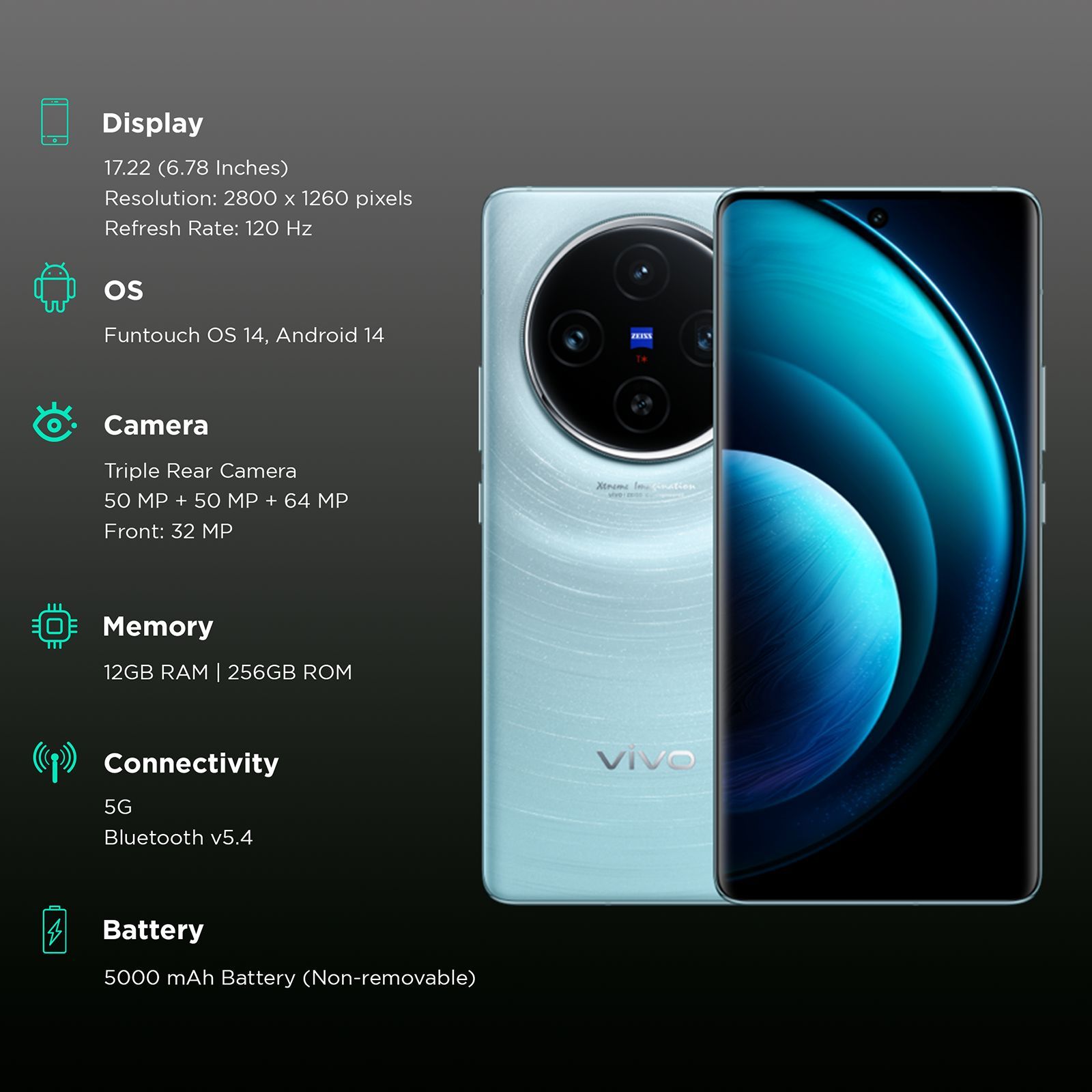 vivo X100 5G (12GB RAM, 256GB, Stargaze Blue)_3