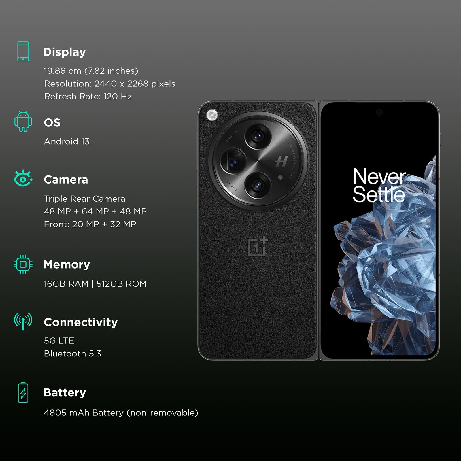 OnePlus Open 5G (16GB RAM, 512GB, Voyager Black)_3