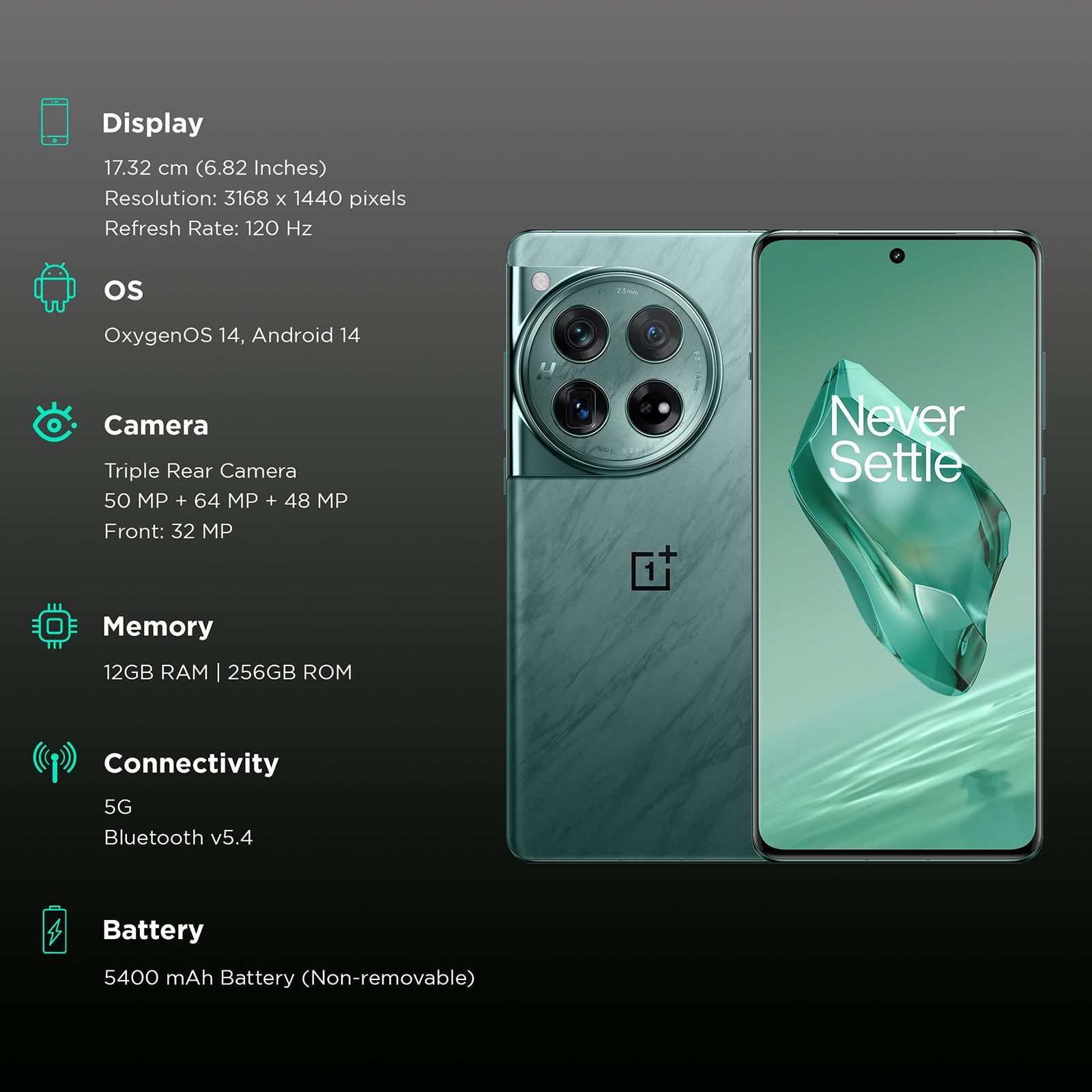 OnePlus 12 5G (12GB RAM, 256GB, Flowy Emerald) OnePlus 12 5G (12GB RAM, 256GB, Flowy Emerald)_3