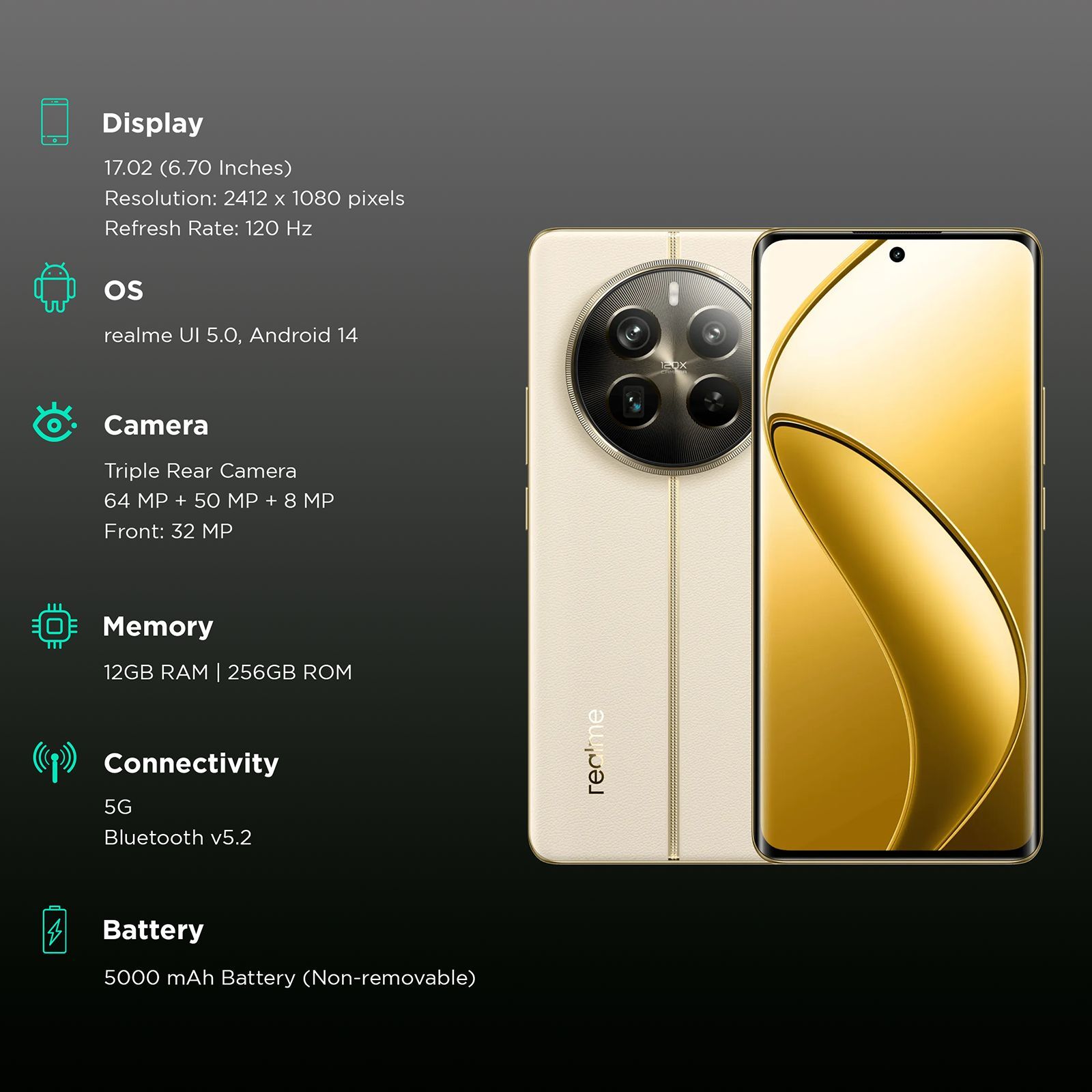 realme 12 Pro Plus 5G (12GB RAM, 256GB, Navigator Beige) realme 12 Pro Plus 5G (12GB RAM, 256GB, Navigator Beige)_3