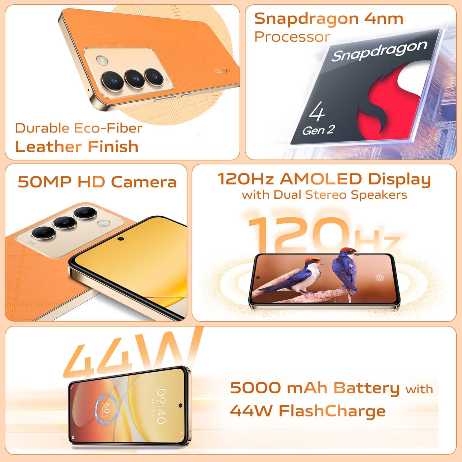 vivo Y200e 5G (8GB, 128GB ROM, Saffron Delight)_12