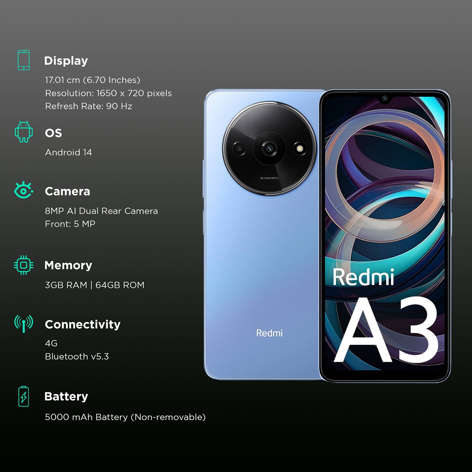 Redmi A3 (3GB RAM, 64GB, Lake Blue)_3
