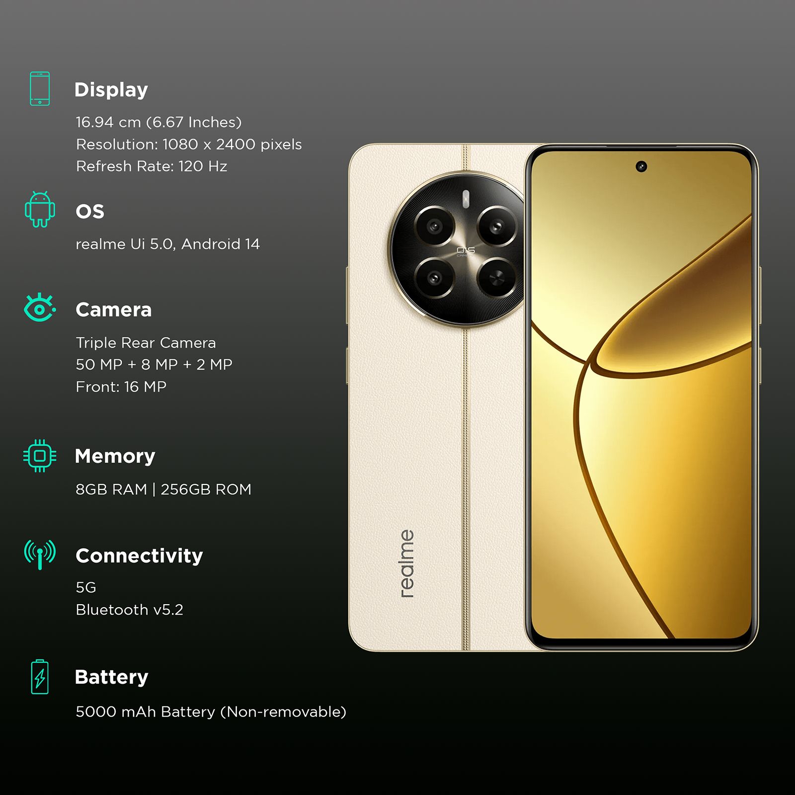 realme 12 Plus 5G (8GB RAM, 256GB, Navigator Beige) realme 12 Plus 5G (8GB RAM, 256GB, Navigator Beige)_3