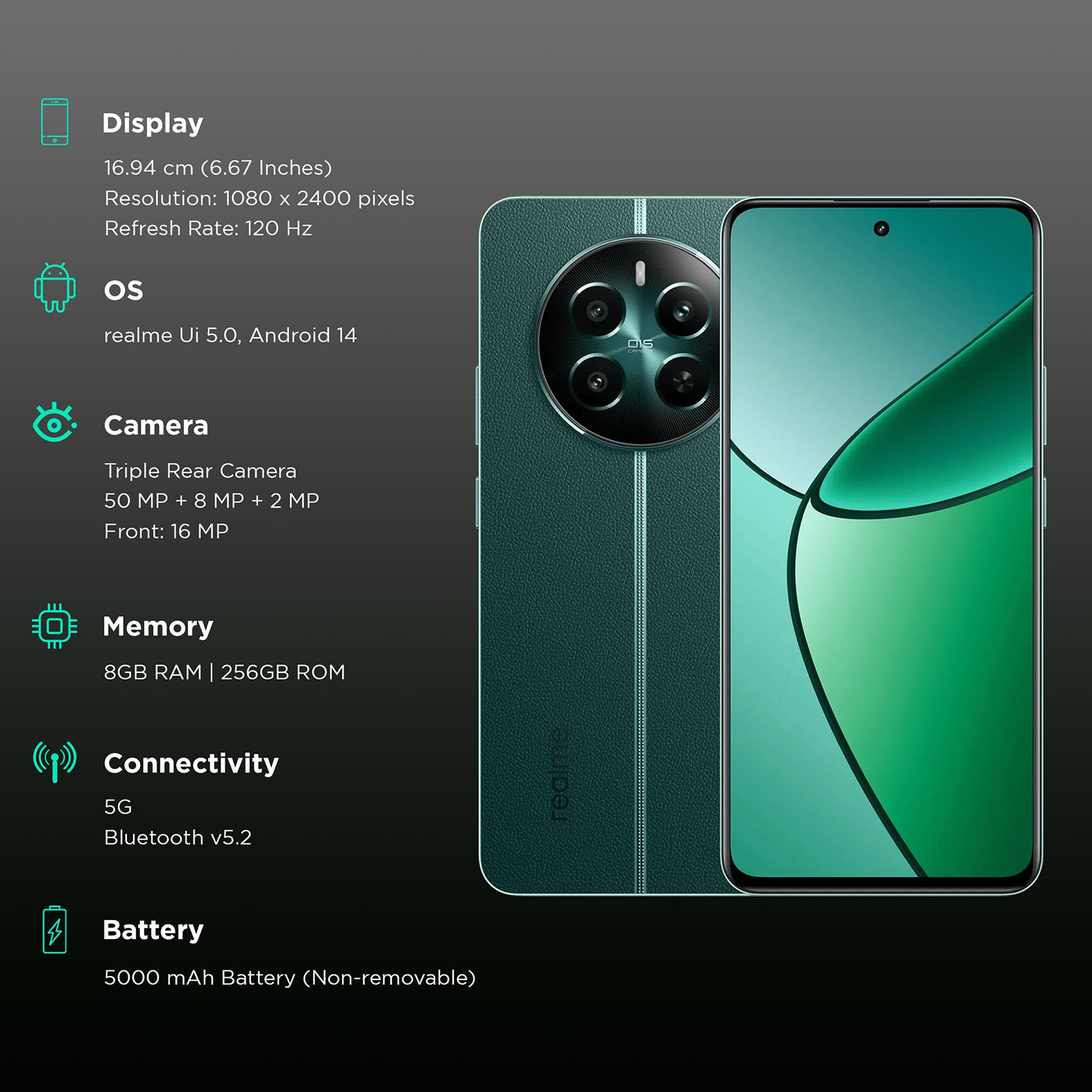 realme 12 Plus 5G (8GB RAM, 256GB, Pioneer Green) realme 12 Plus 5G (8GB RAM, 256GB, Pioneer Green)_3