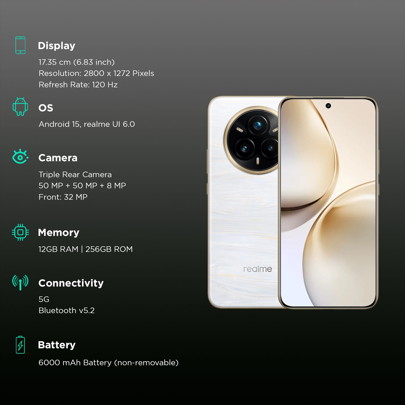 realme 14 Pro Plus 5G (12GB RAM, 256GB, Pearl White) realme 14 Pro Plus 5G (12GB RAM, 256GB, Pearl White)_3