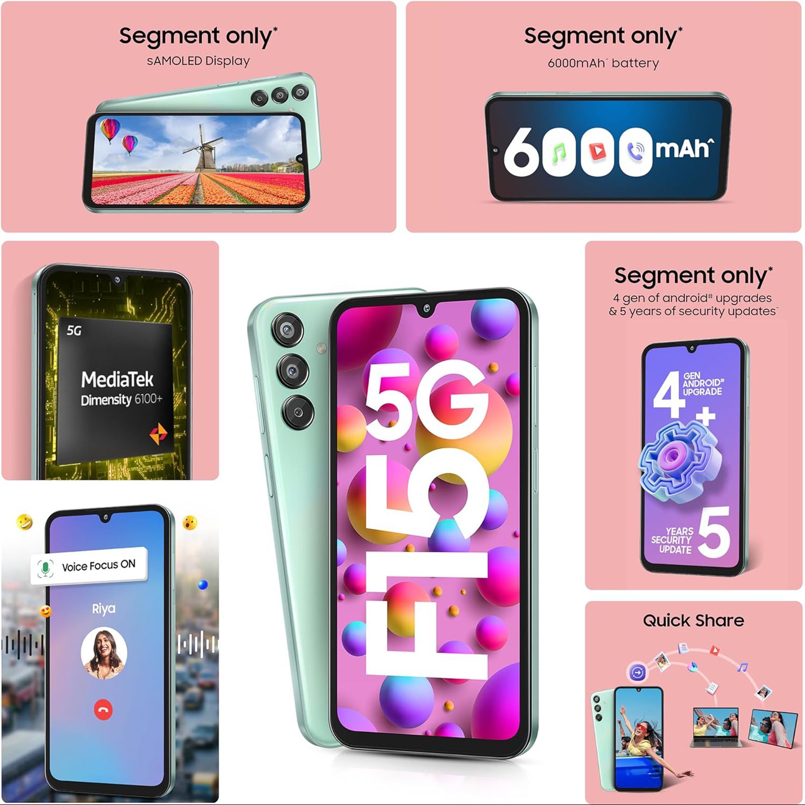 SAMSUNG Galaxy F15 5G (6GB RAM, 128GB, Light Green)_8