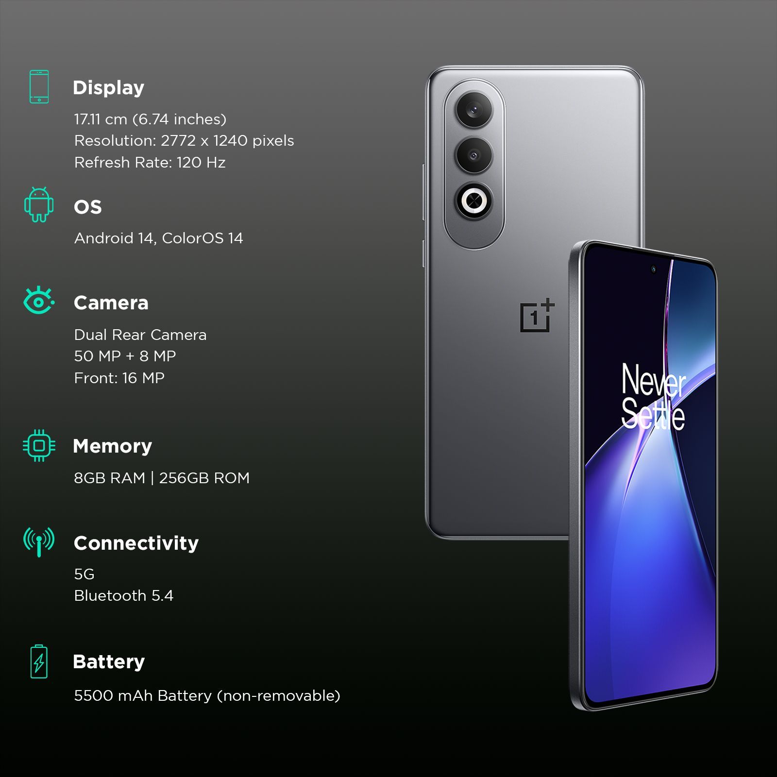 OnePlus Nord CE4 5G (8GB RAM, 256GB, Chrome) OnePlus Nord CE4 5G (8GB RAM, 256GB, Chrome)_3