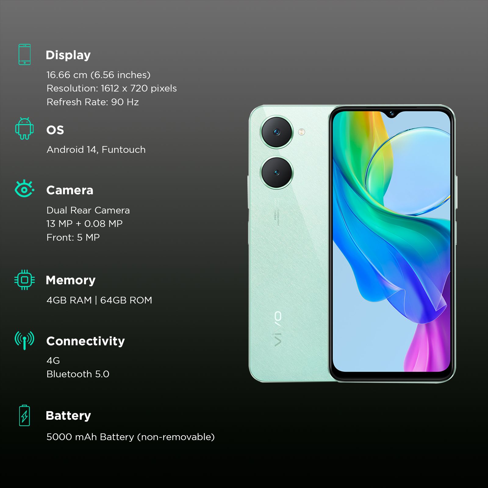 vivo Y18e (4GB RAM, 64GB, Gem Green)_3